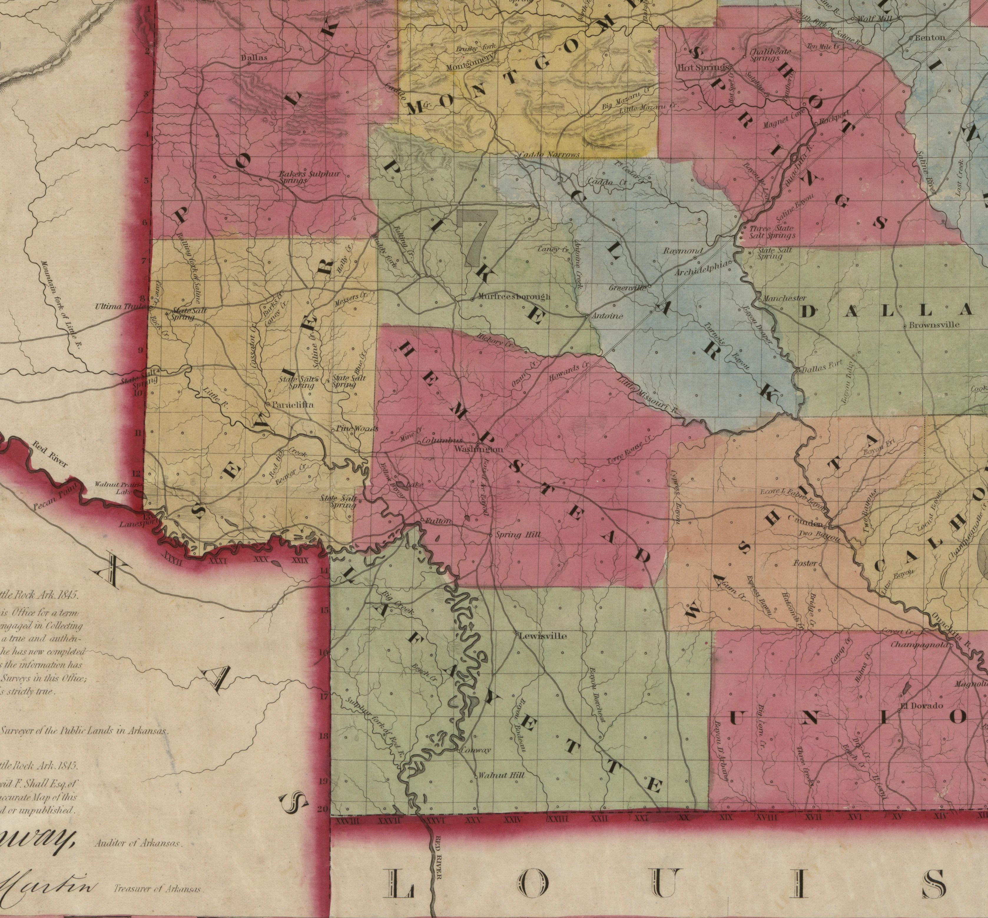 A New Map of Arkansas, 1852 - Image 5