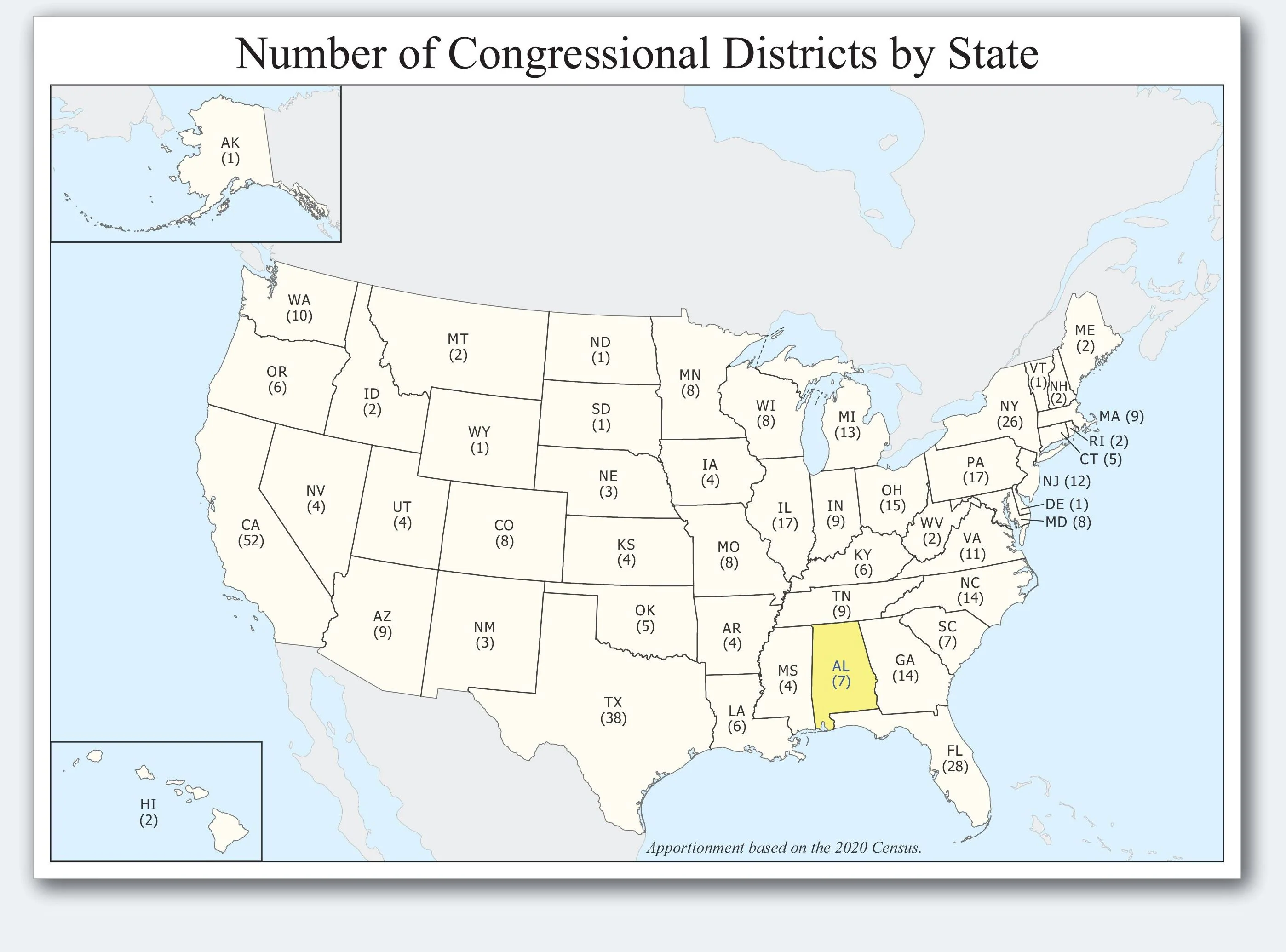 Alabama Congressional District Wall Map - Image 4