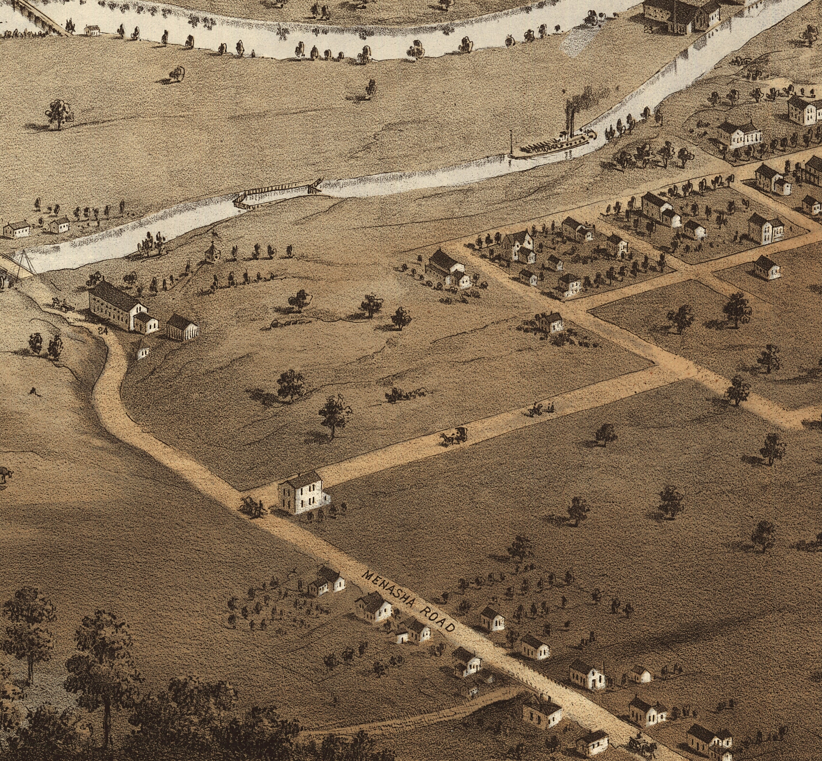 Bird's Eye View of Appleton, Wisconsin, 1867 - Image 6