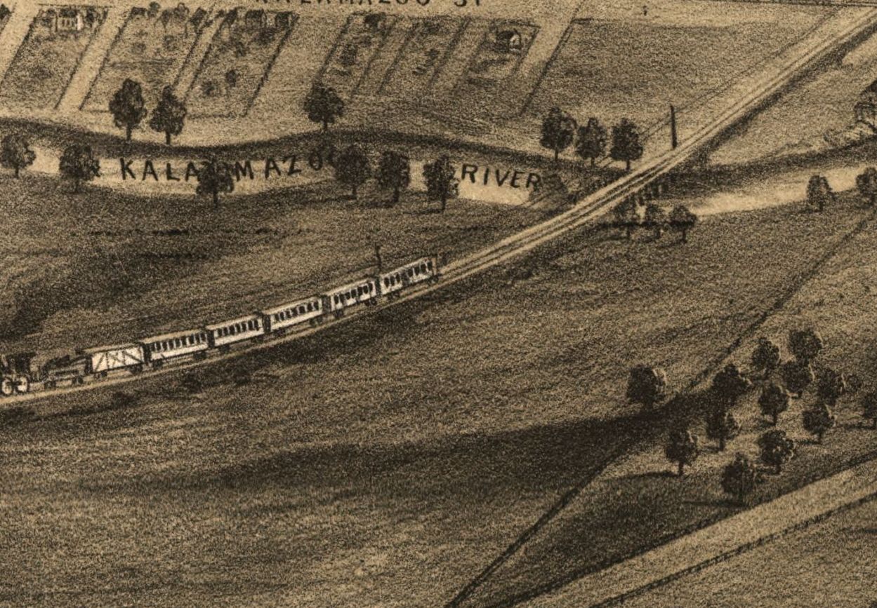 Bird's Eye View of Battle Creek, Michigan 1870 - Image 3