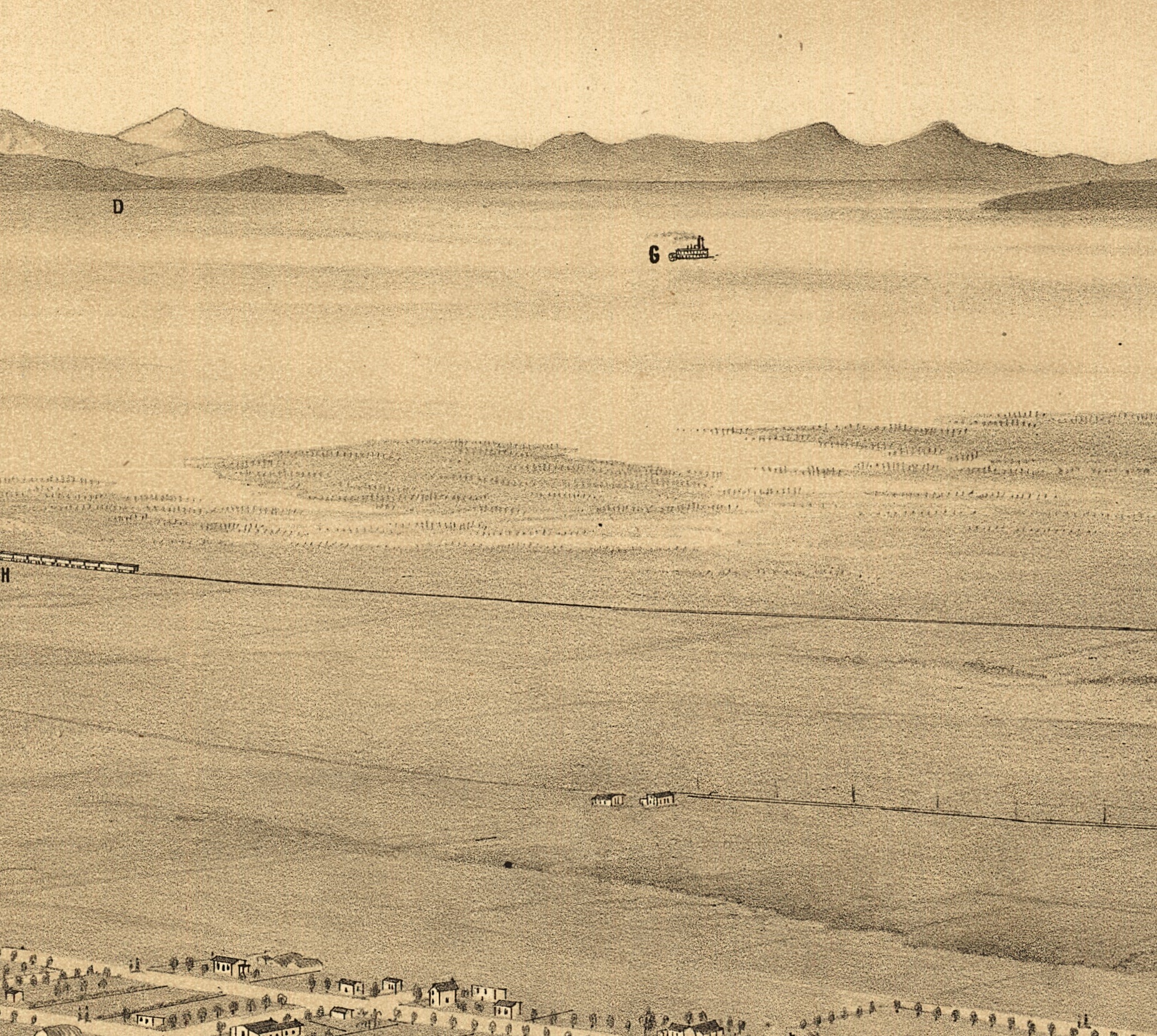 Bird's Eye View of Brigham City and Great Salt Lake, Utah, 1875 - Image 6