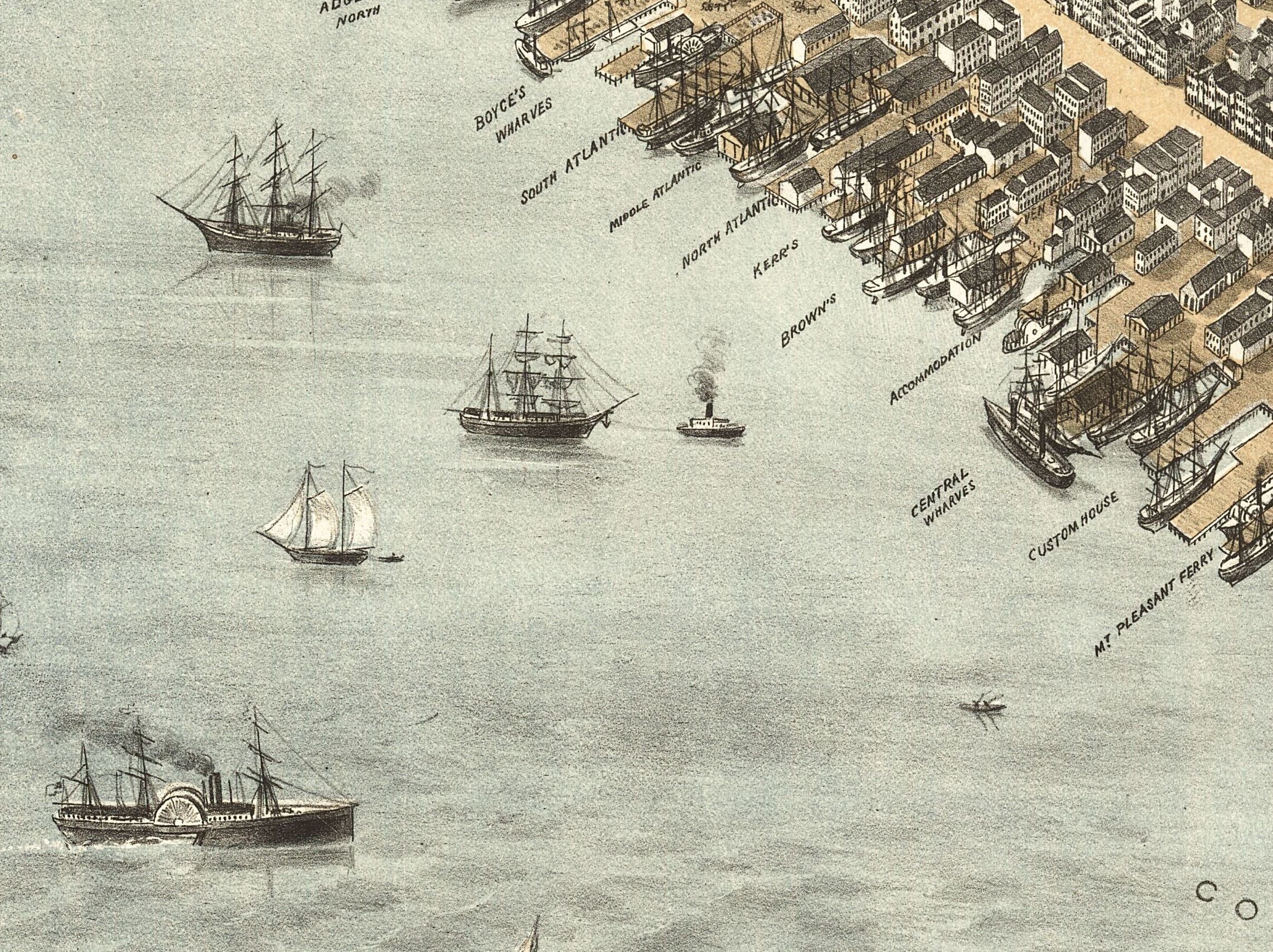 Bird's Eye View of Charleston, SC - 1872 - Image 5