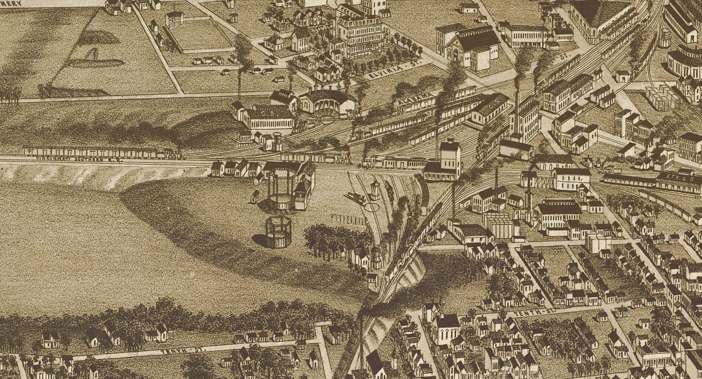 Bird's Eye View of Chattanooga, TN. - 1886 - Image 4