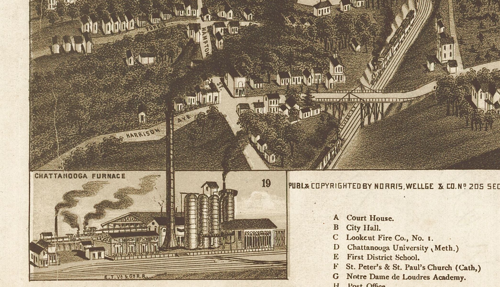 Bird's Eye View of Chattanooga, TN. - 1886 - Image 5