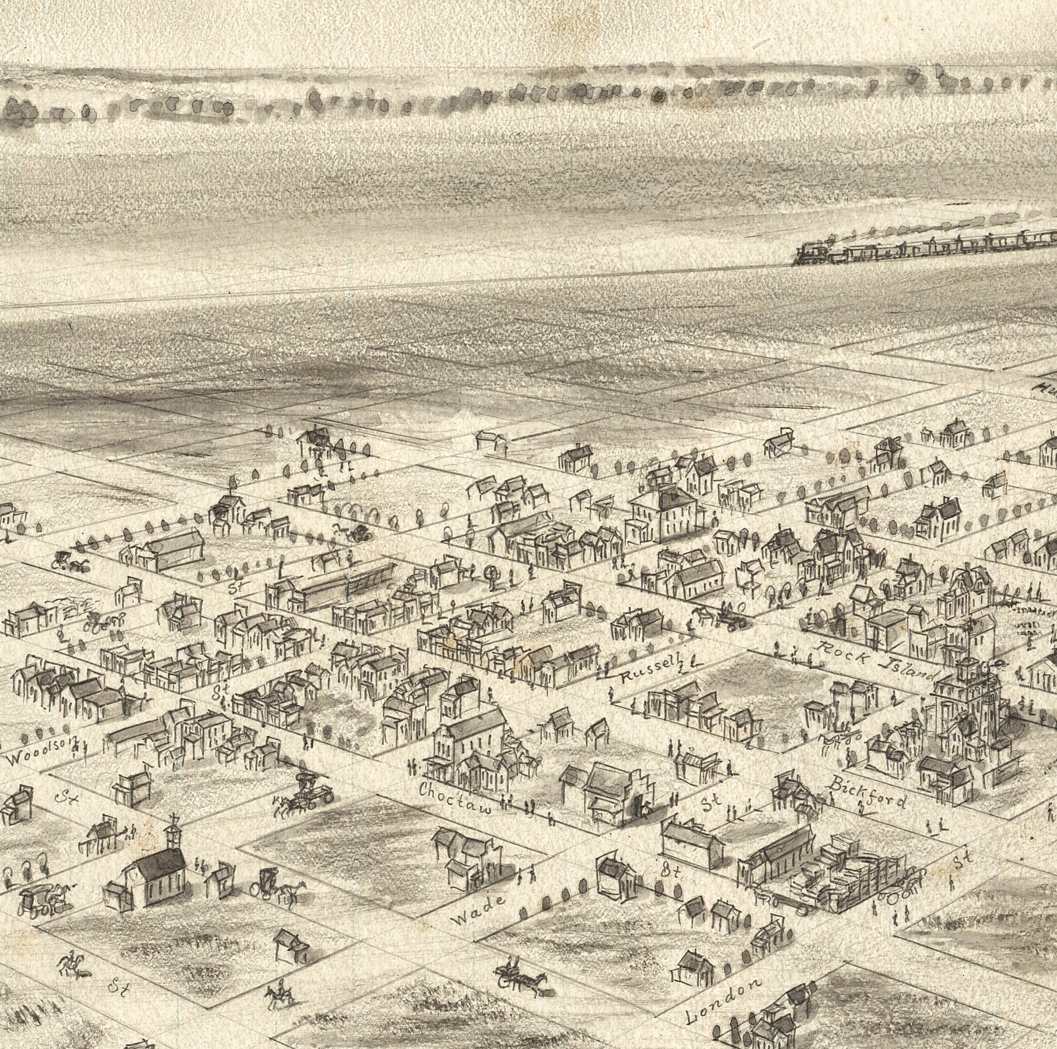 Bird's Eye View of El Reno, Oklahoma Territory, 1891 - Image 4