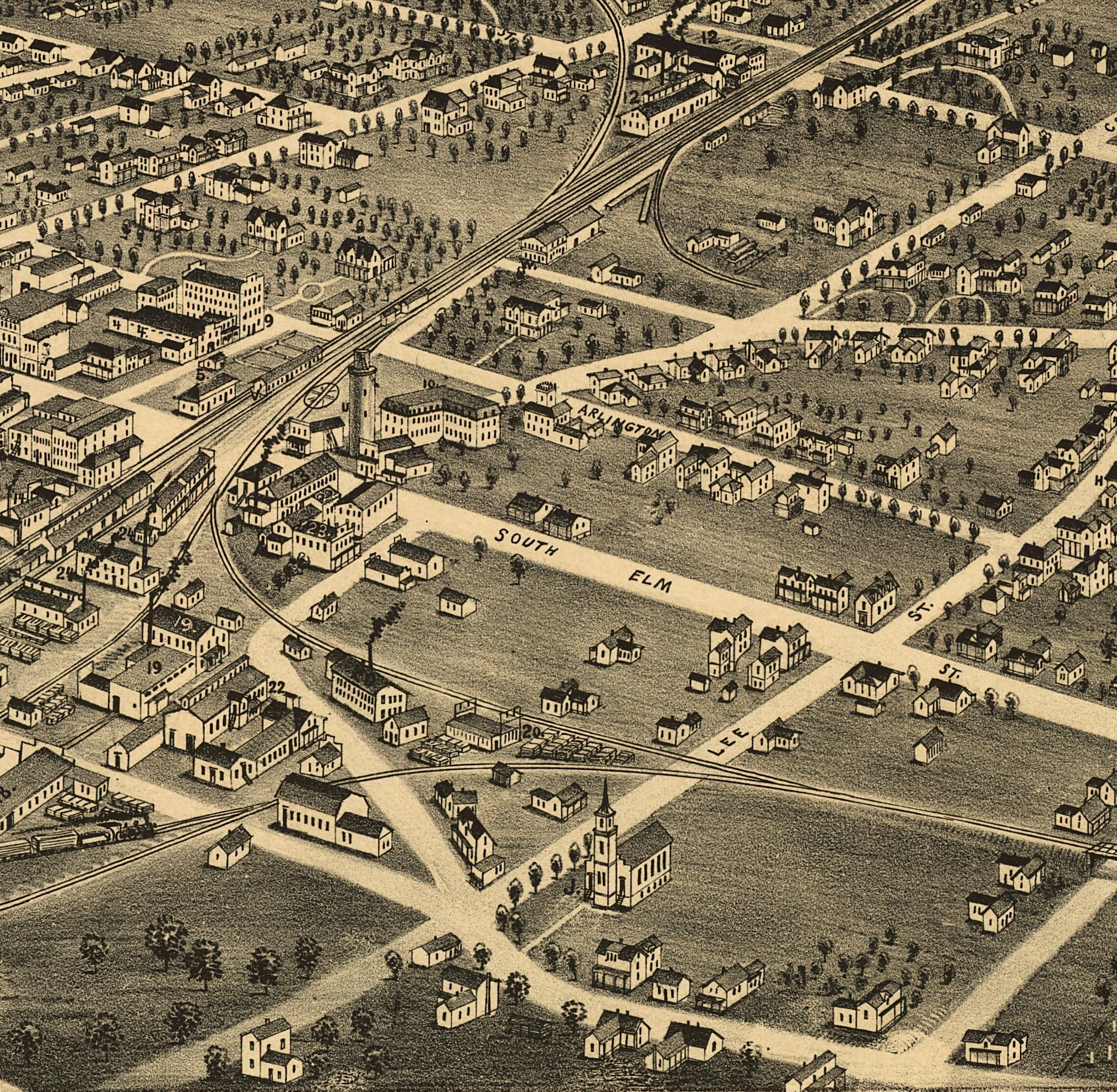 Bird's Eye View of Greensboro, North Carolina, 1891 - Image 3
