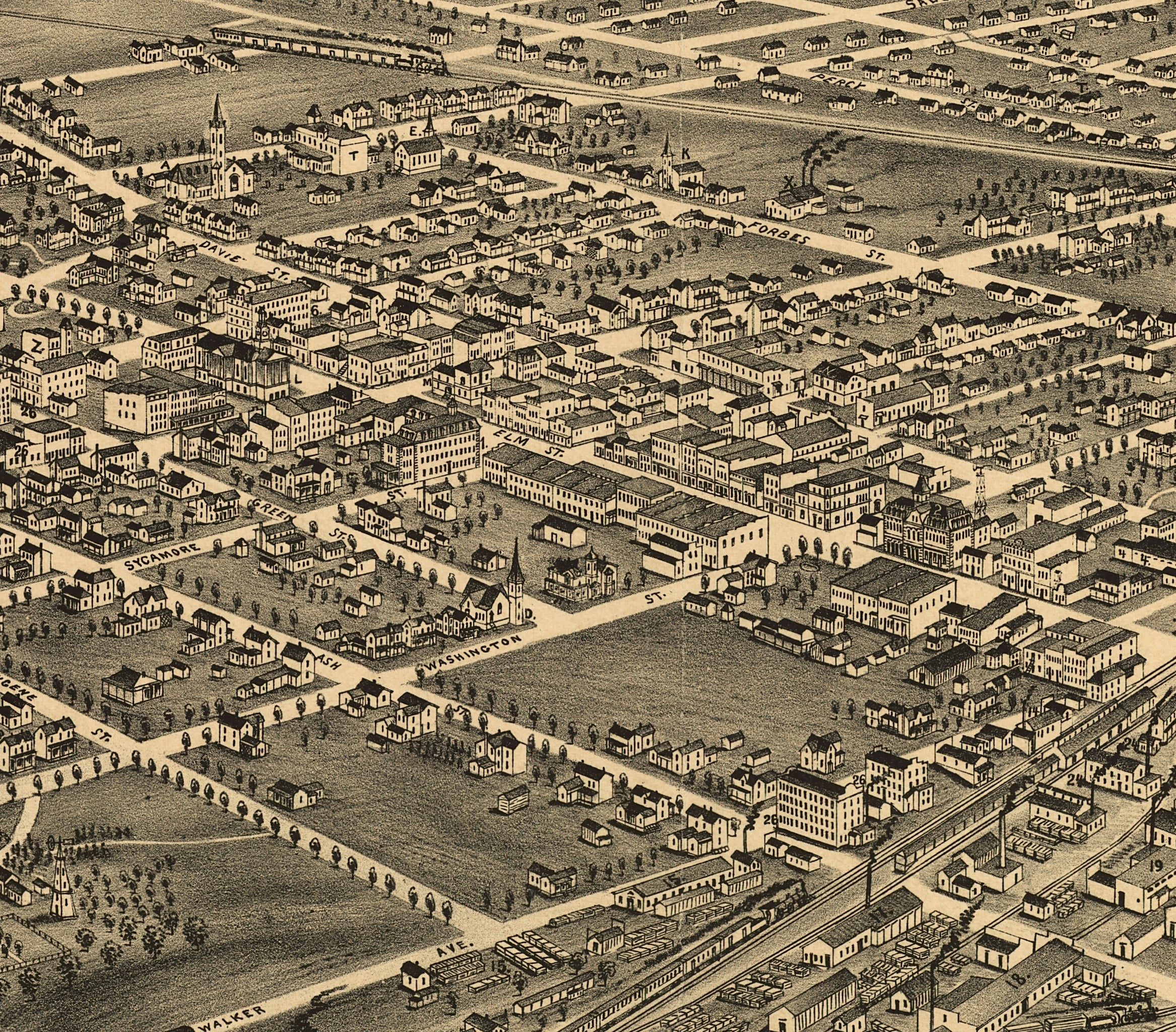 Bird's Eye View of Greensboro, North Carolina, 1891 - Image 4