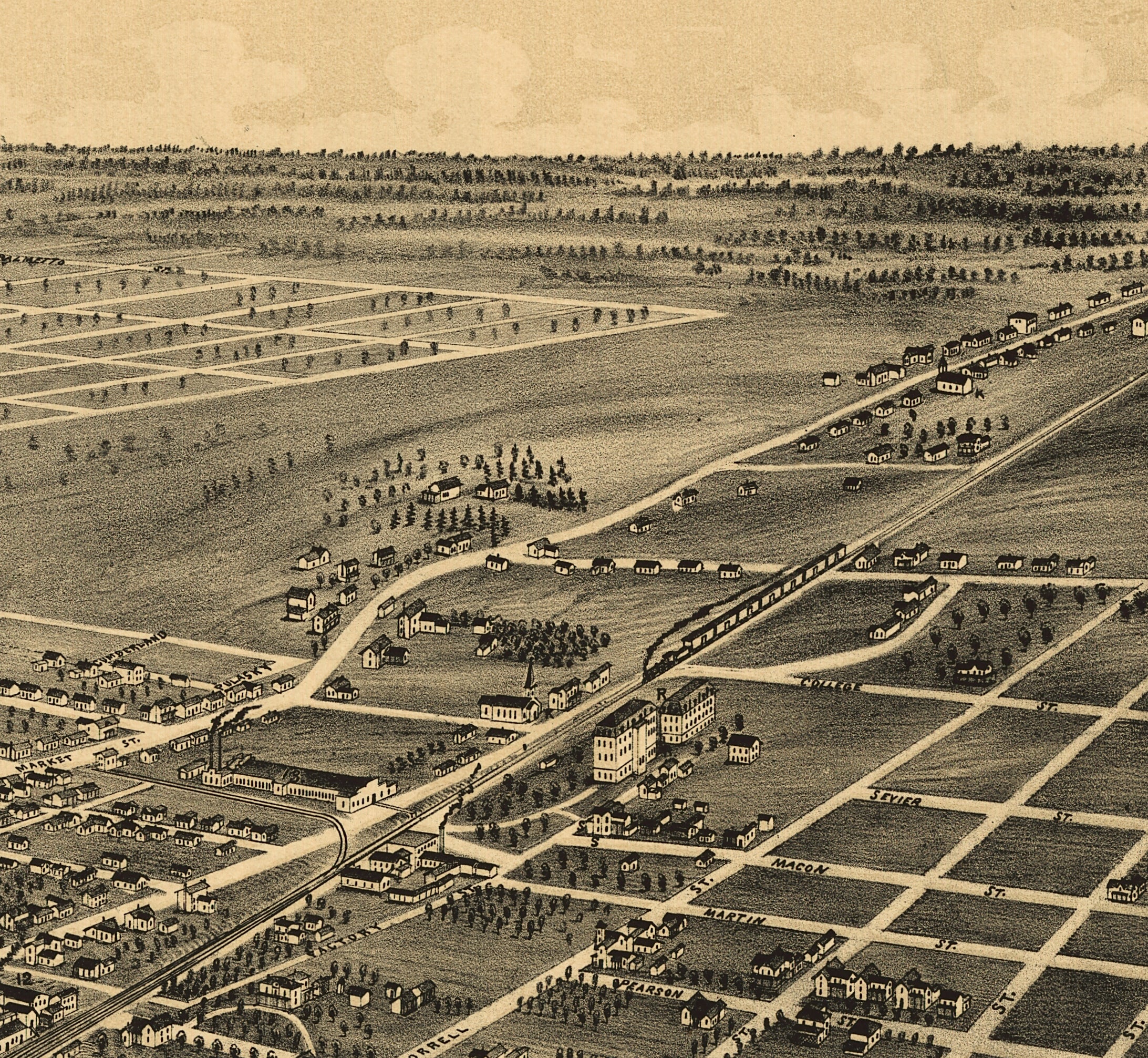 Bird's Eye View of Greensboro, North Carolina, 1891 - Image 6