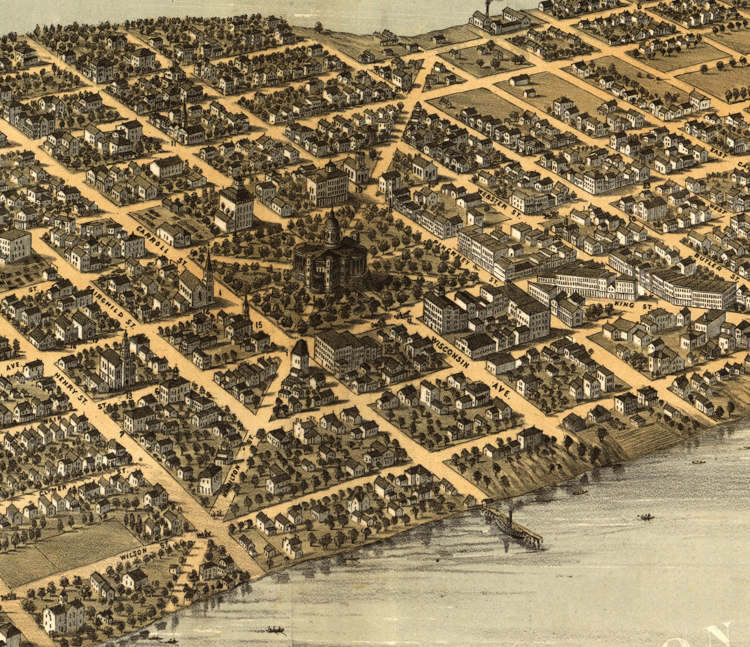 Bird's Eye View of Madison, Wisconsin, 1867 - Image 3