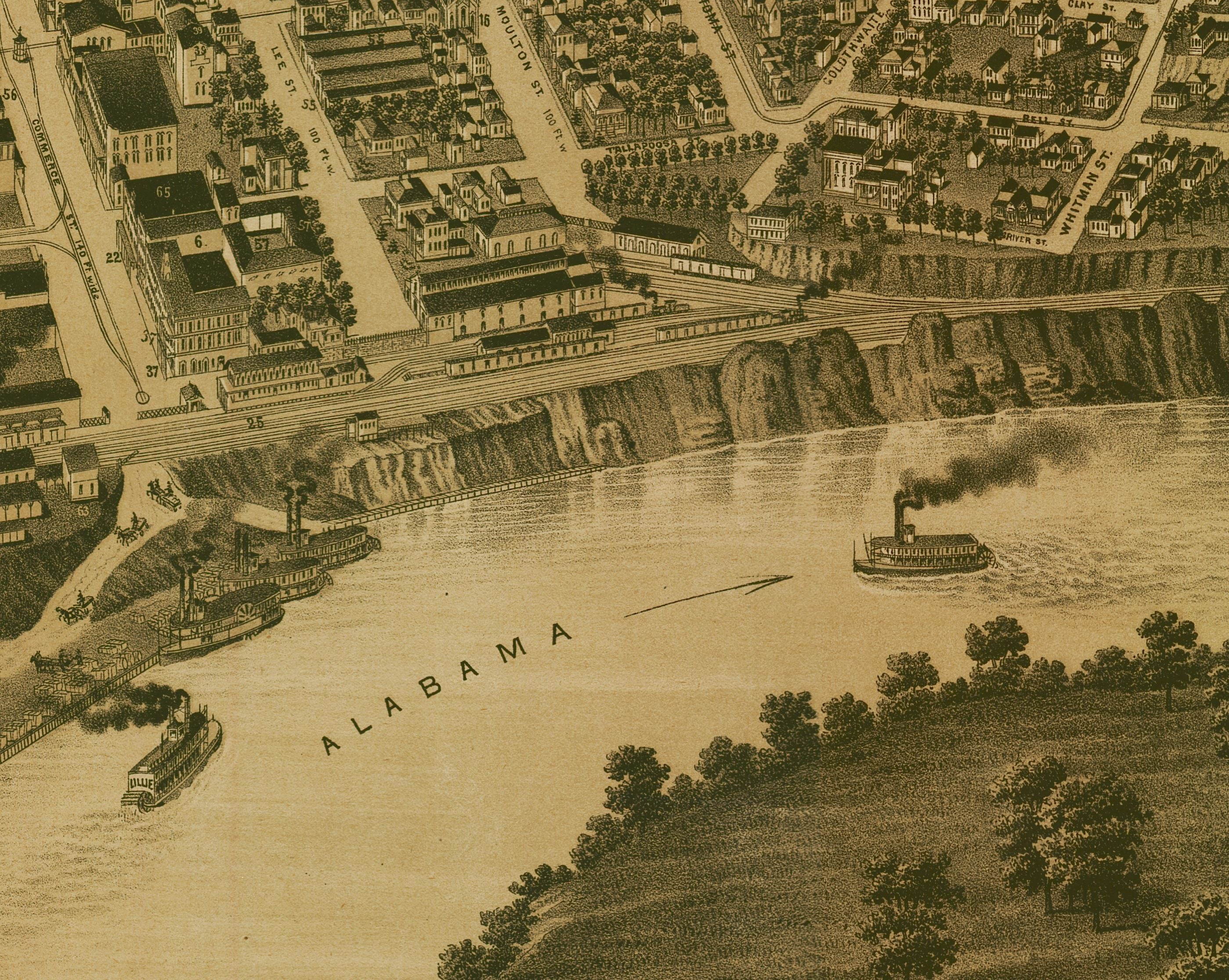 Bird's Eye View of Montgomery, Alabama, 1887 - Image 5
