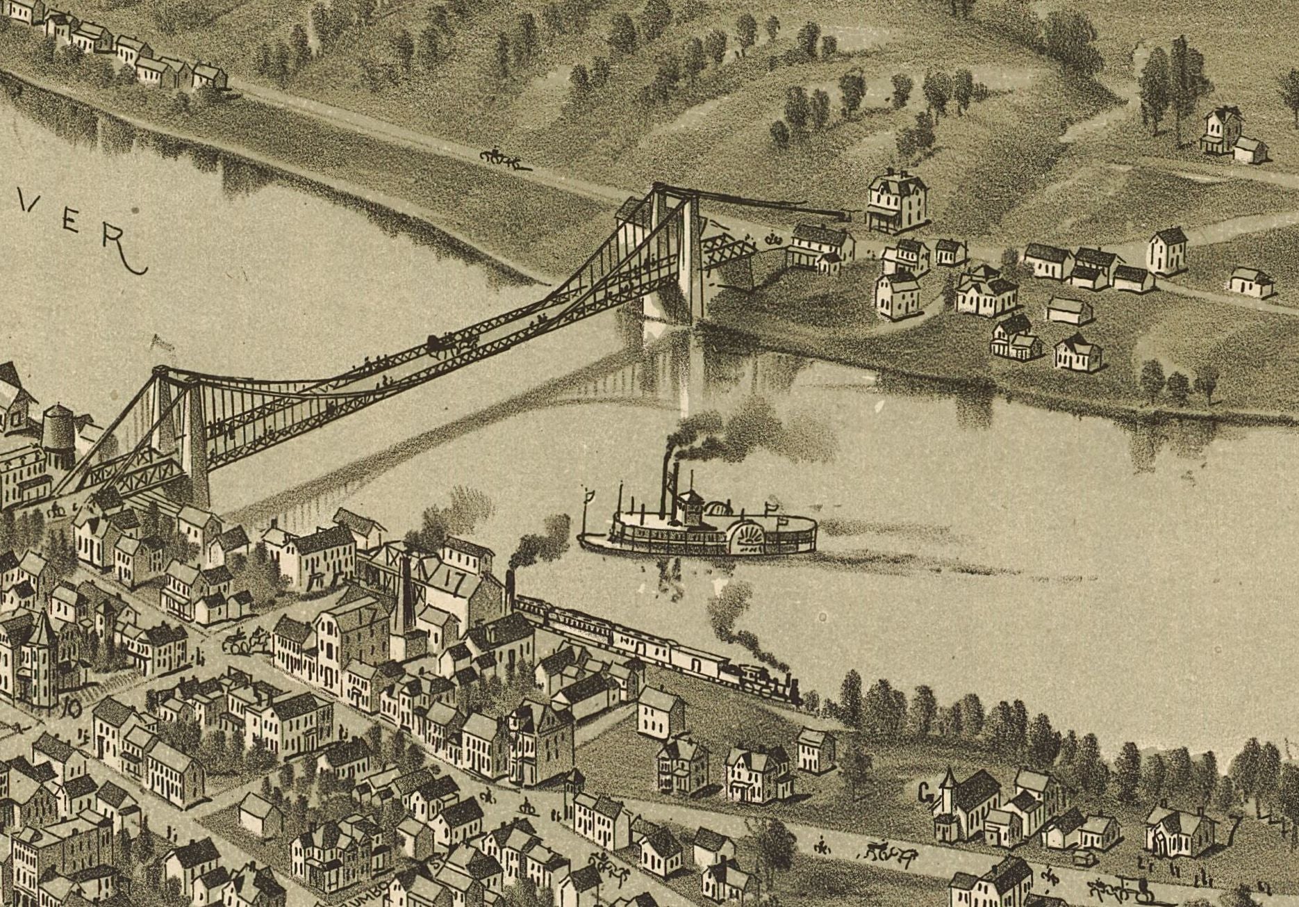 Bird's Eye View of Morgantown, 1897 - Image 2