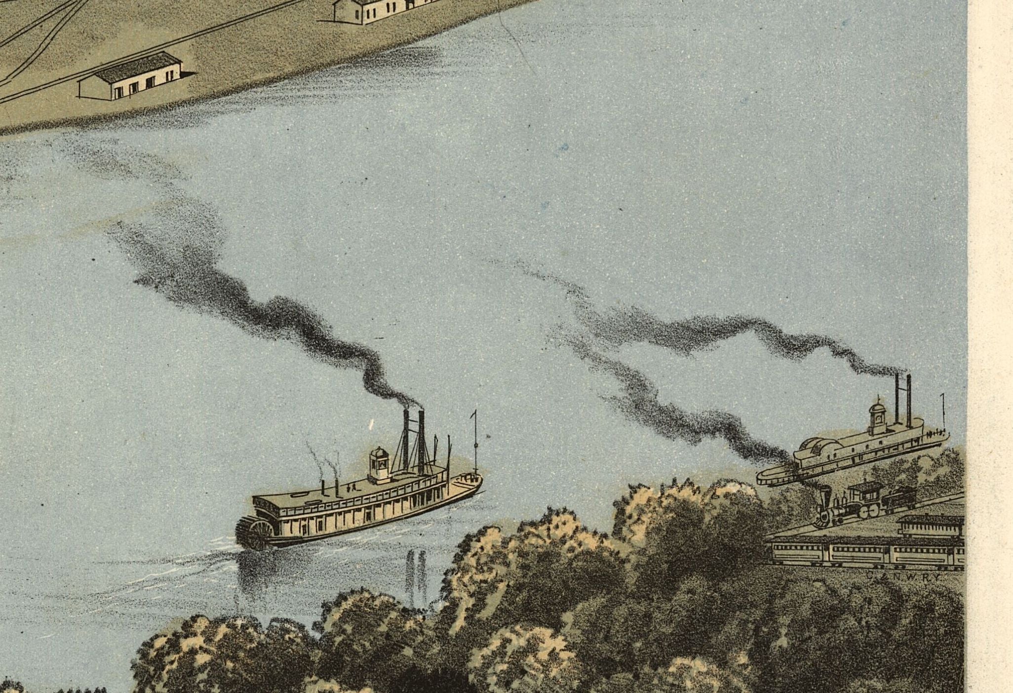 Bird's Eye View of Omaha, NE, 1868 - Image 4
