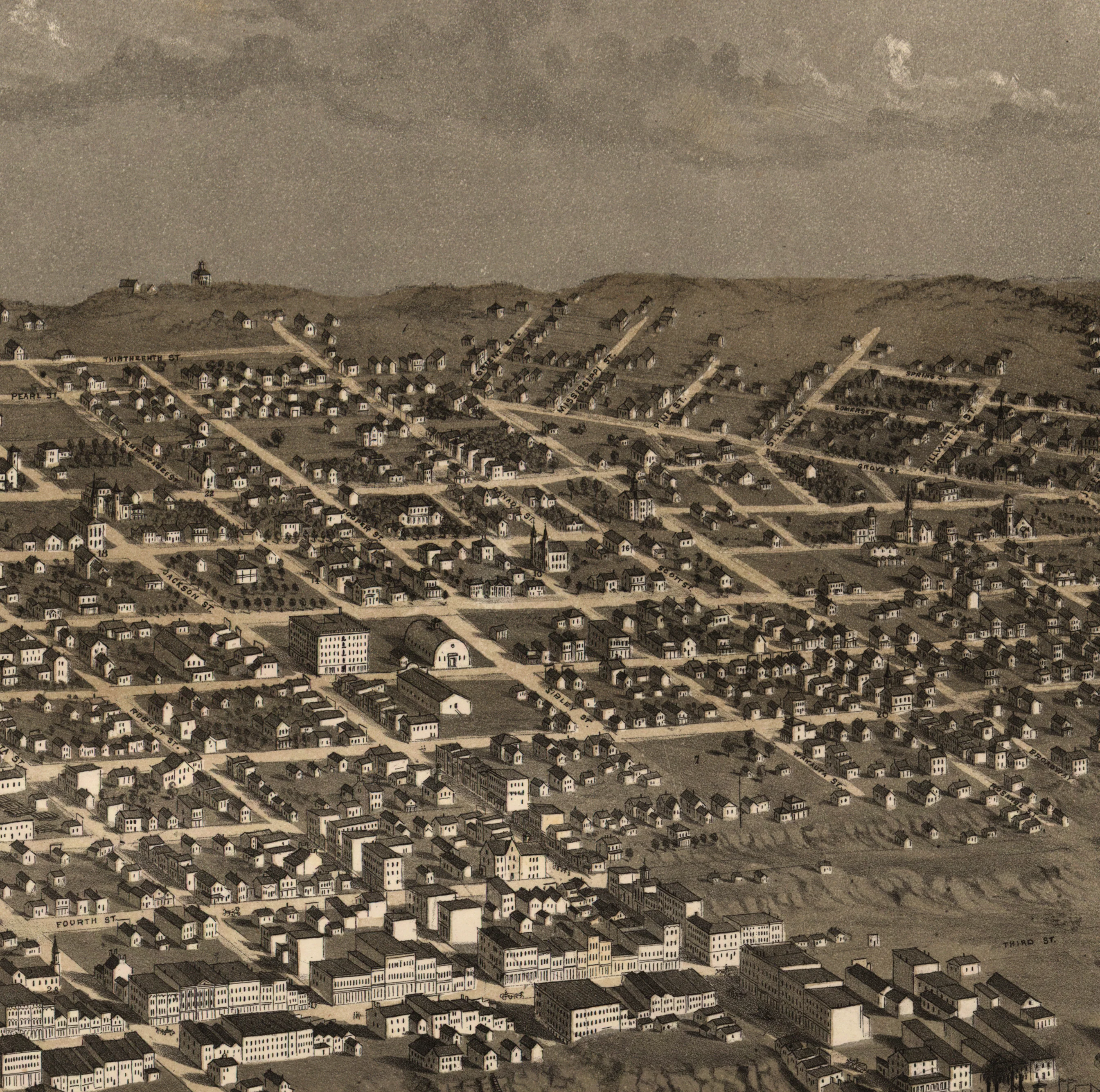Bird's Eye View of Saint Paul, Minnesota, 1867 - Image 4