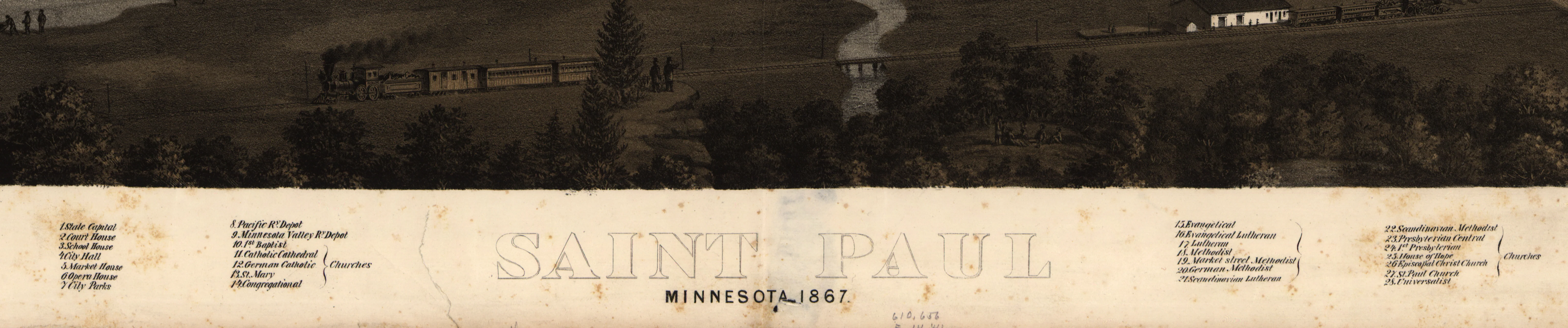Bird's Eye View of Saint Paul, Minnesota, 1867 - Image 5