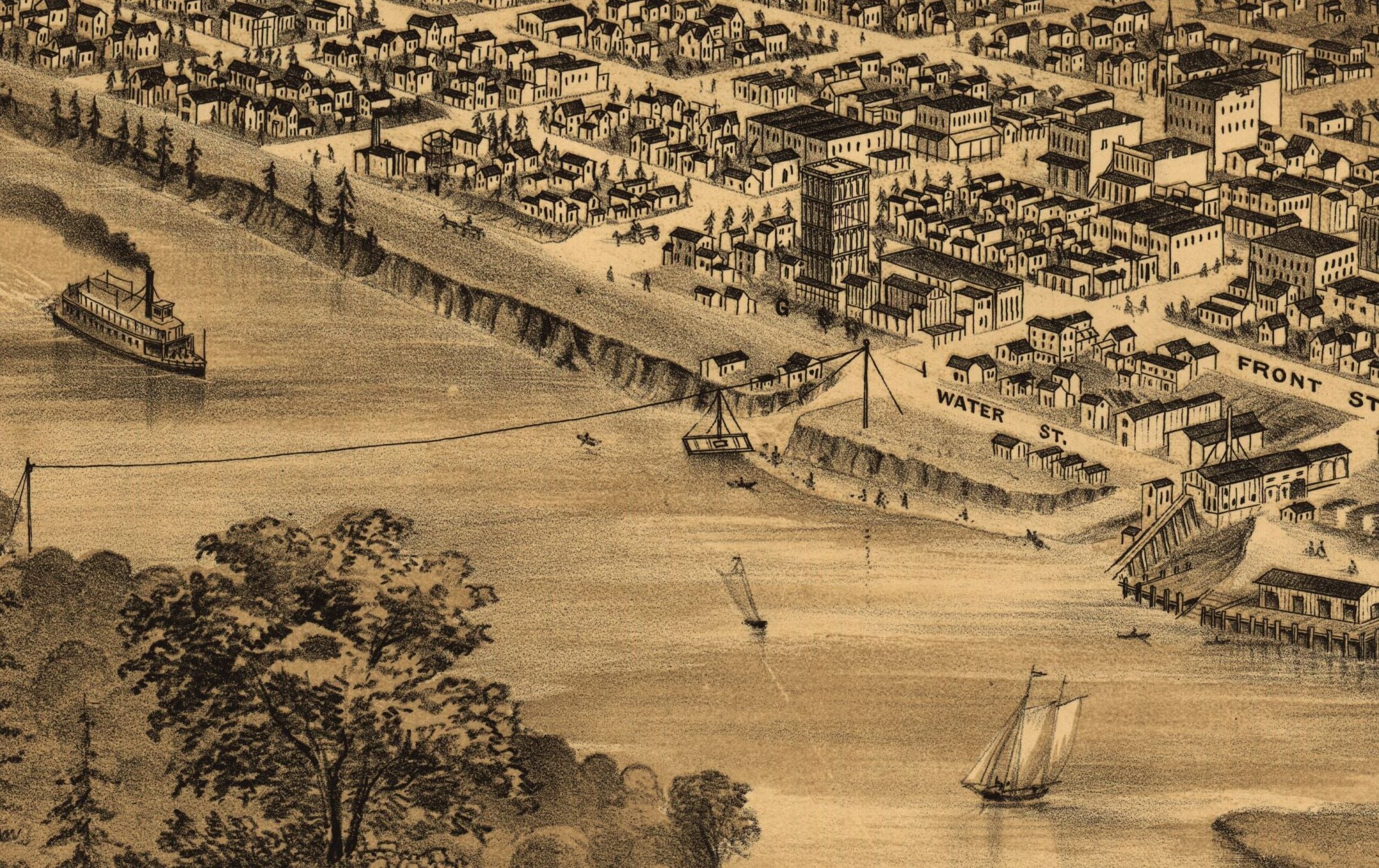 Bird's Eye View of Salem, Oregon - 1876 - Image 3