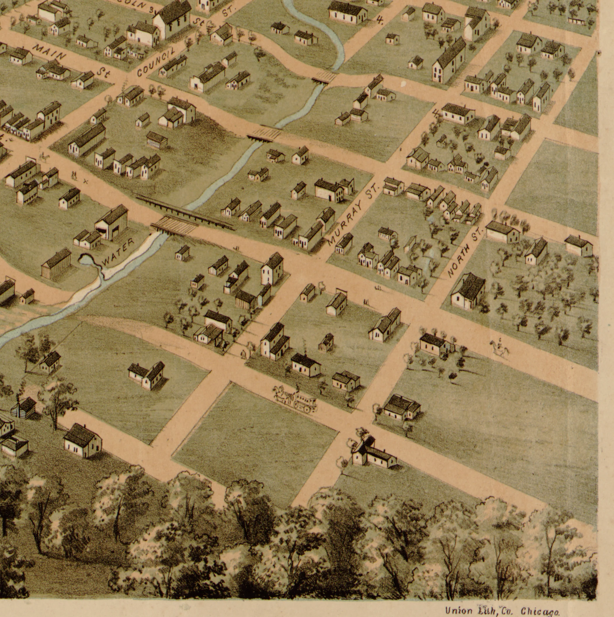 Birds Eye View of the City of Baxter Springs, Kansas, 1871 - Image 5