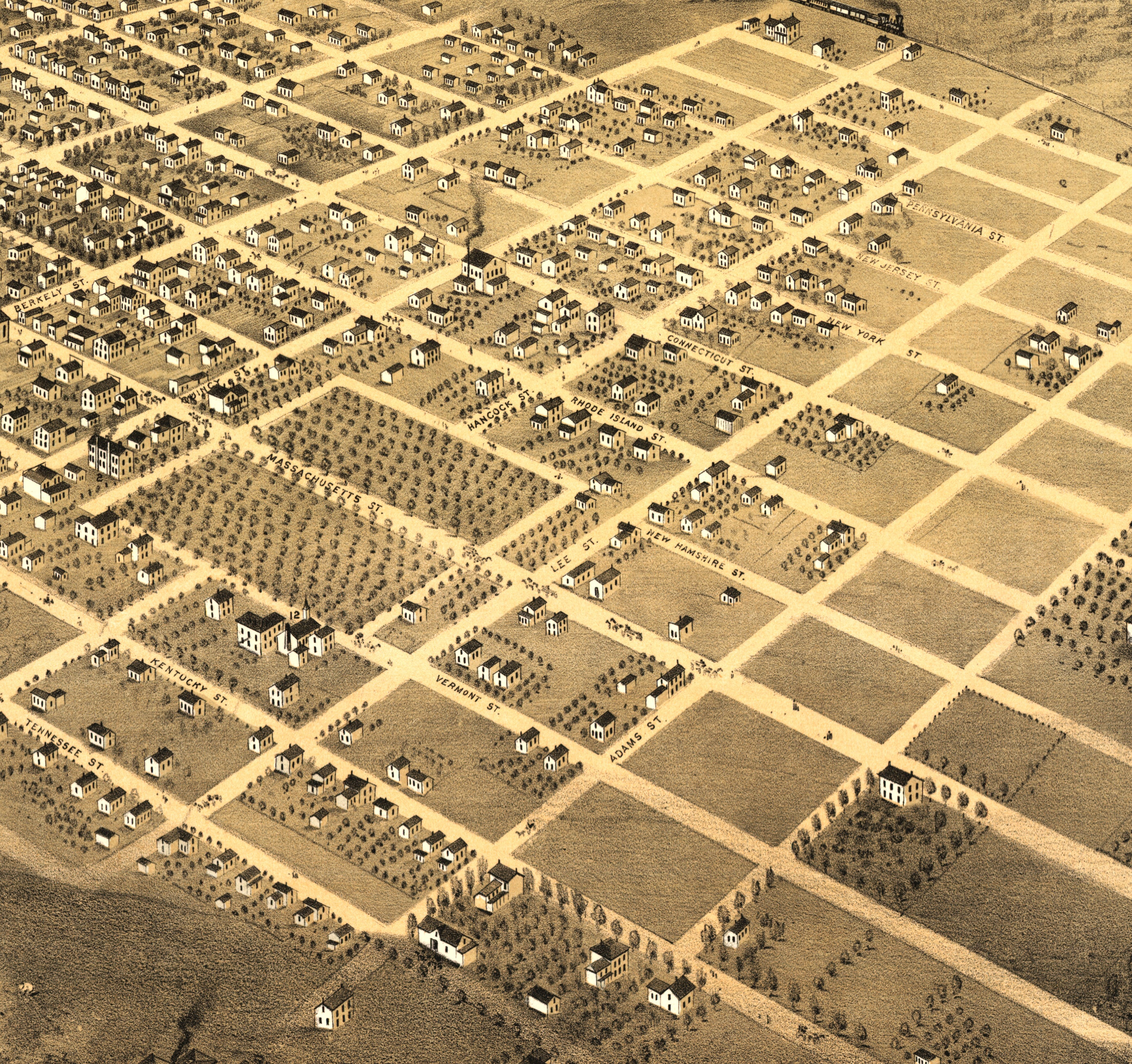 Bird's Eye View of the City of Lawrence, Kansas 1869 - Image 6