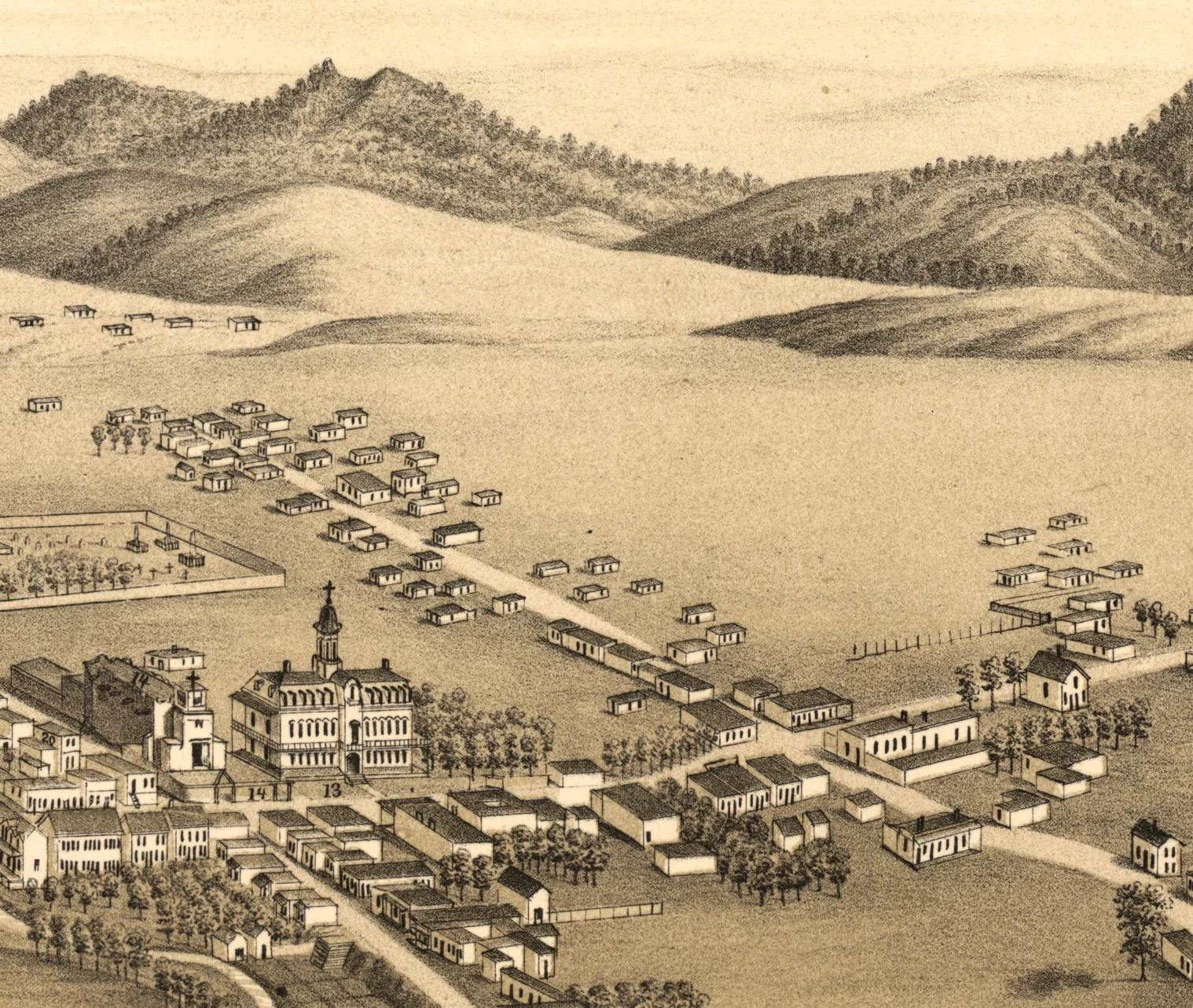 Bird's Eye View of the city of Santa Fé, N.M., 1882 - Image 4
