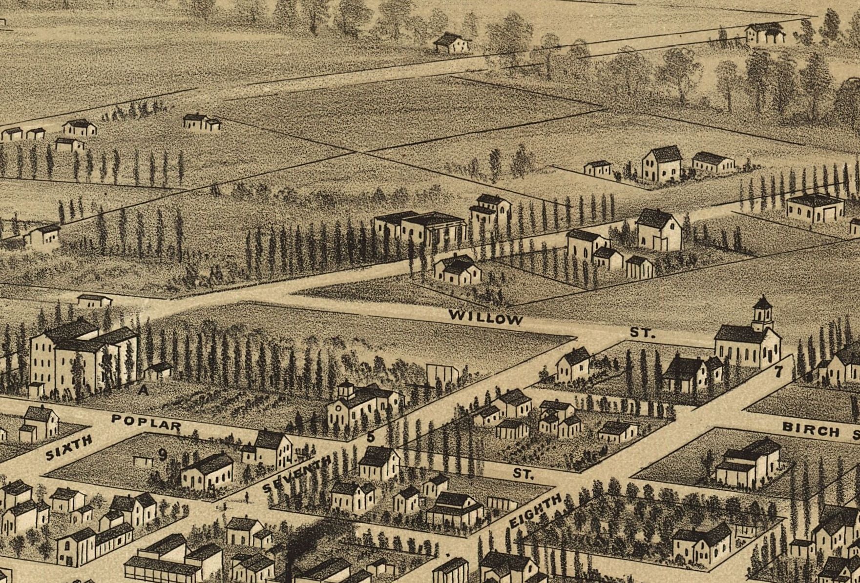Bird's Eye View of Walla Walla, WA. - 1875 - Image 5