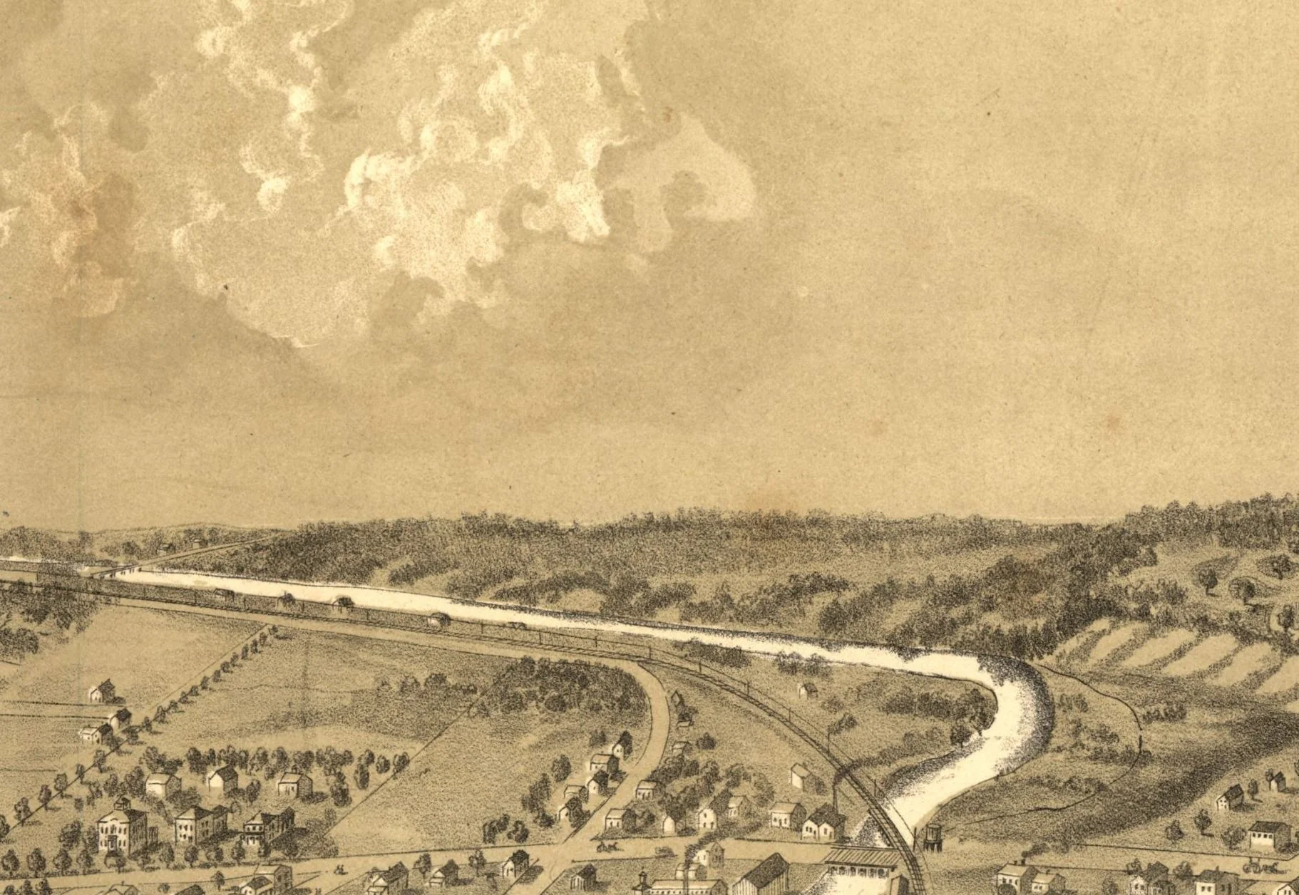 Bird's Eye View of Ypsilanti, Michigan 1868 - Image 3
