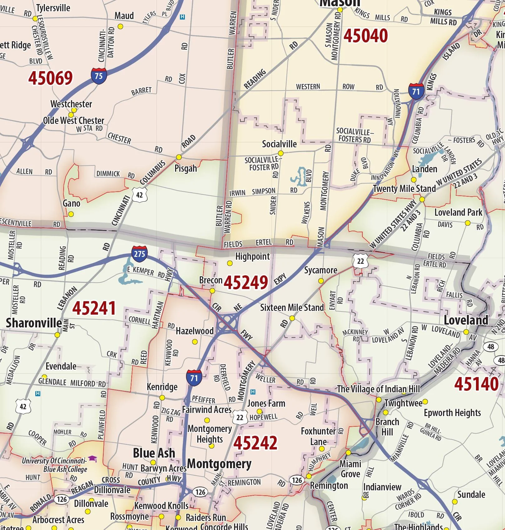 Cincinnati Area Zip Code Map - Image 4