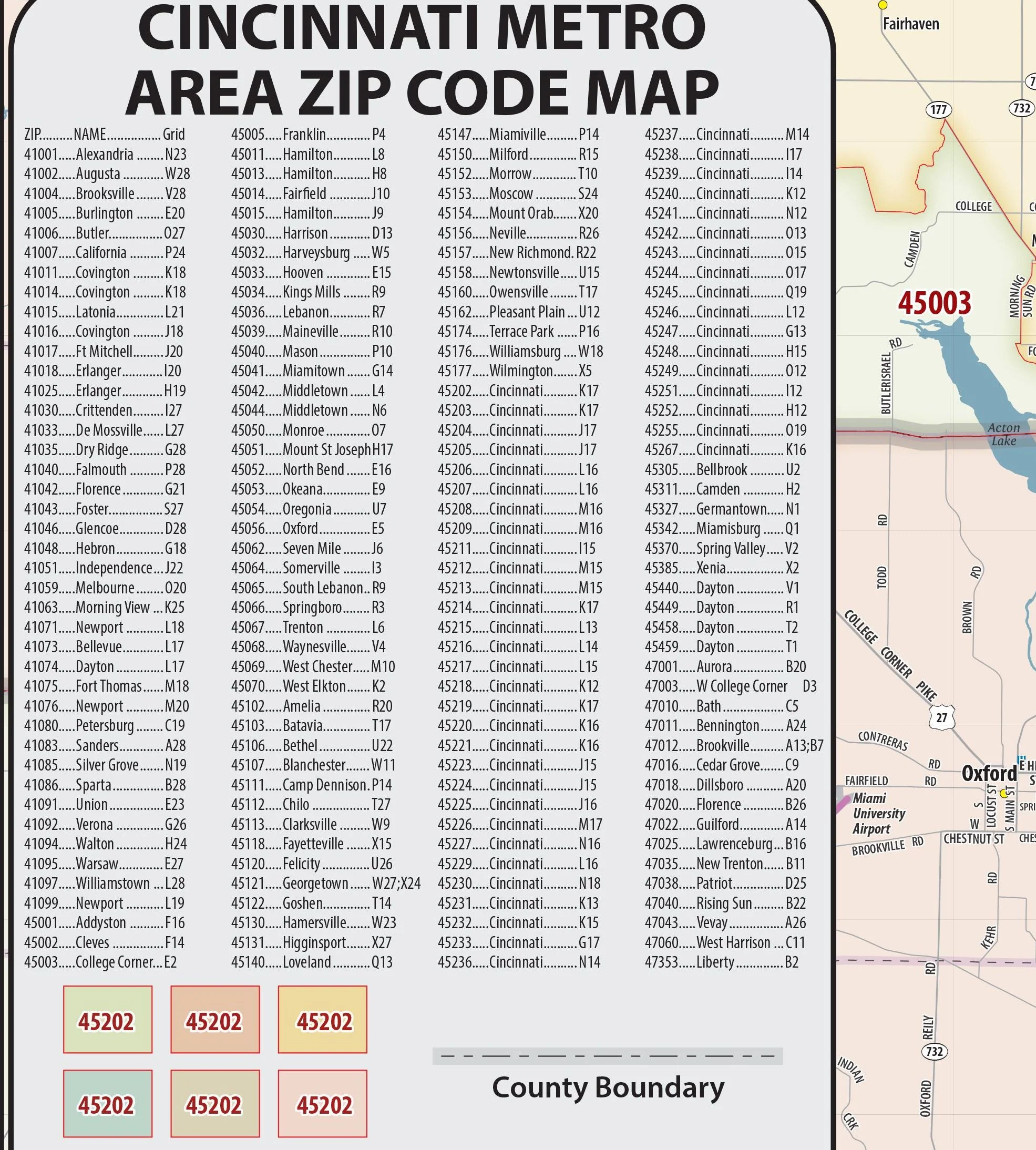 Cincinnati Area Zip Code Map - Image 5
