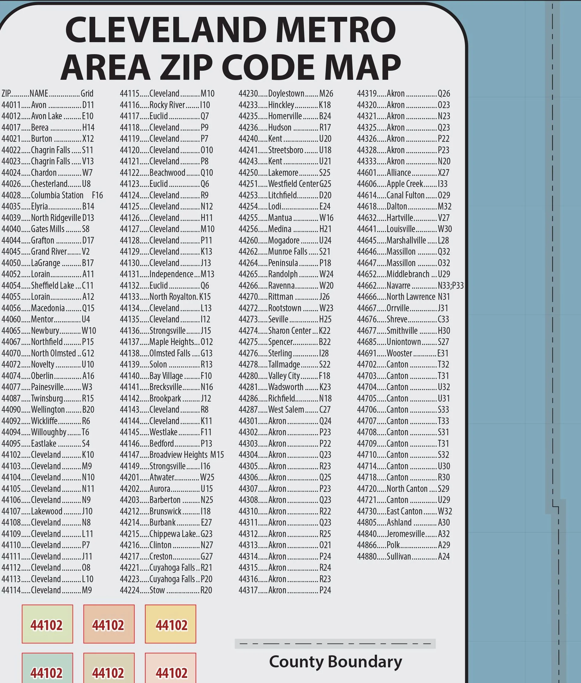 Cleveland Area Zip Code Map - Image 5