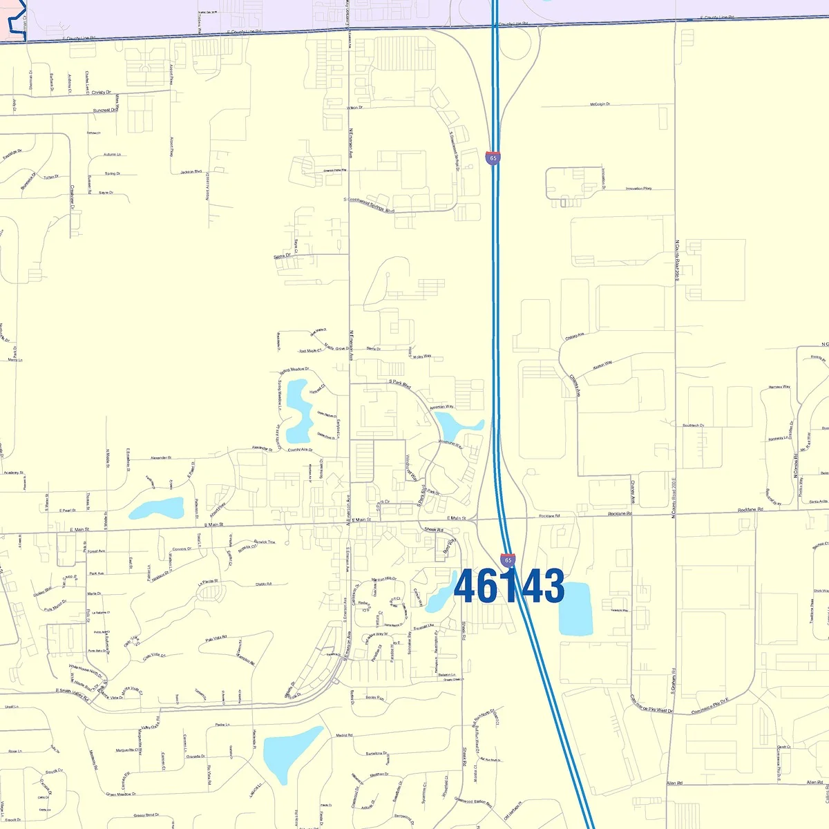 Color Cast Wall Map of Greenwood, IN - Image 4