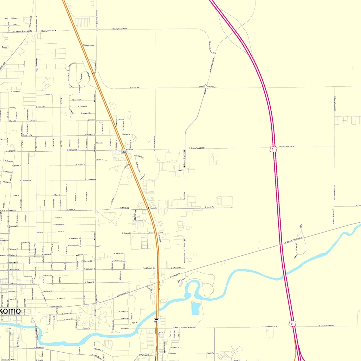 Color Cast Wall Map of Kokomo, IN - Image 4