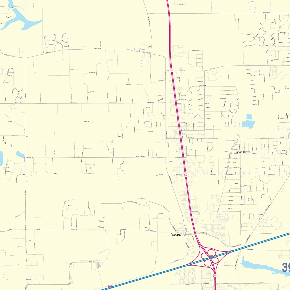 Color Cast Zip Code Style Wall Map of Gulfport, MS - Image 3