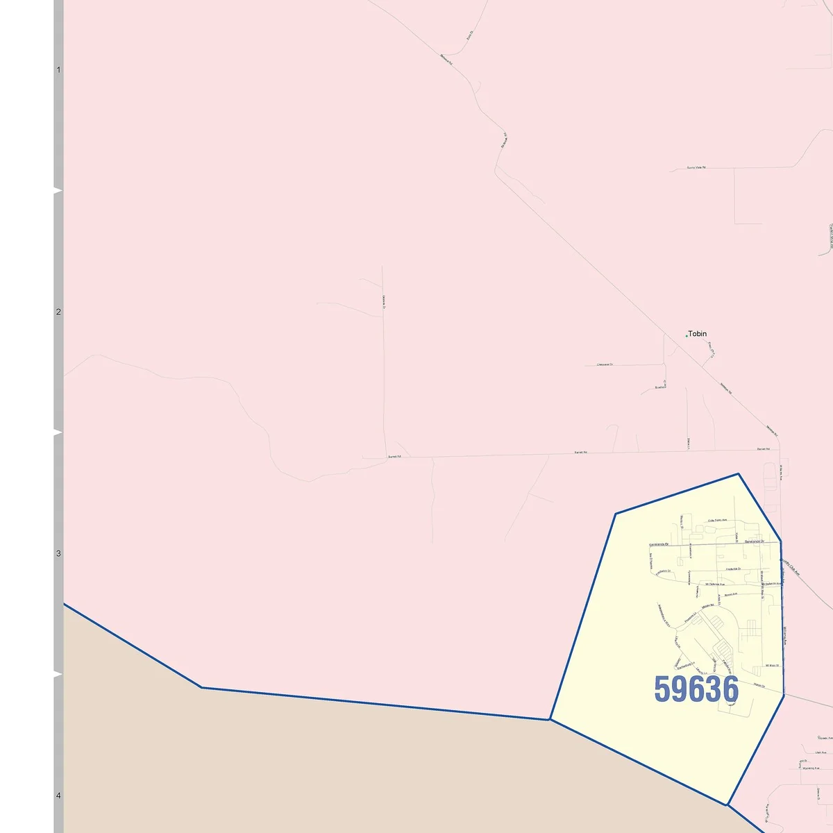 Color Cast Zip Code Style Wall Map of Helena, MT - Image 3