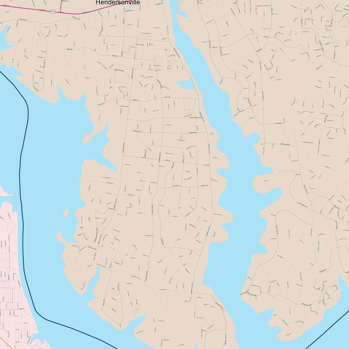 Color Cast Zip Code Style Wall Map of Hendersonville, TN - Image 5