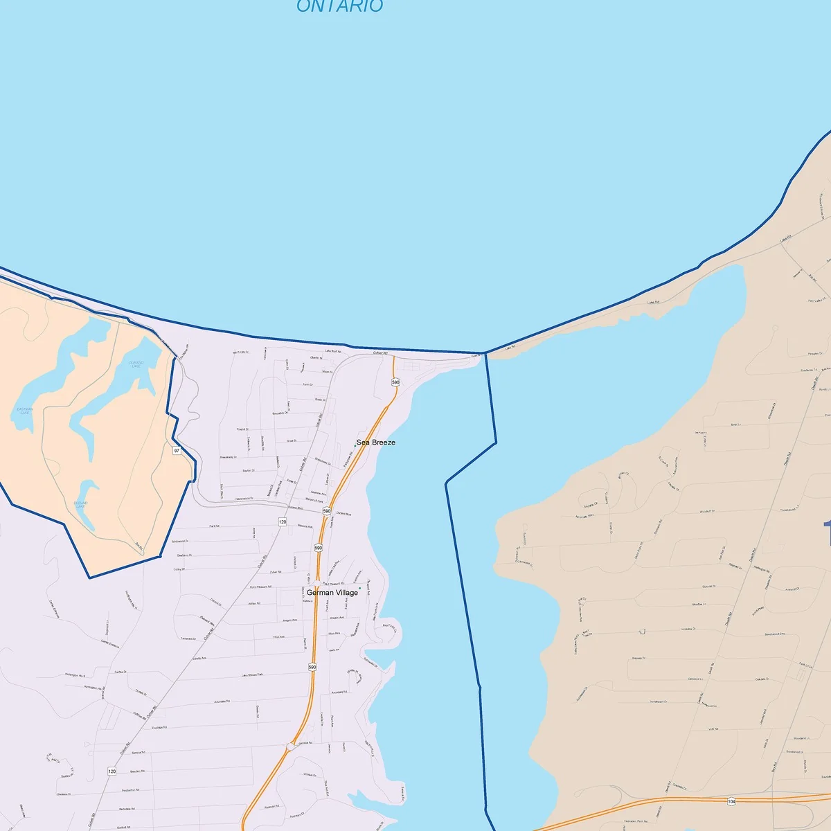 Color Cast Zip Code Style Wall Map of Irondequoit, NY - Image 4