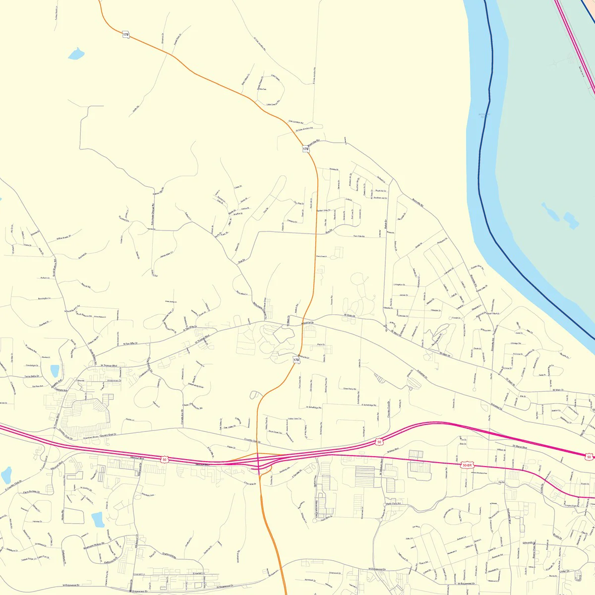 Color Cast Zip Code Style Wall Map of Jefferson City, MO - Image 3