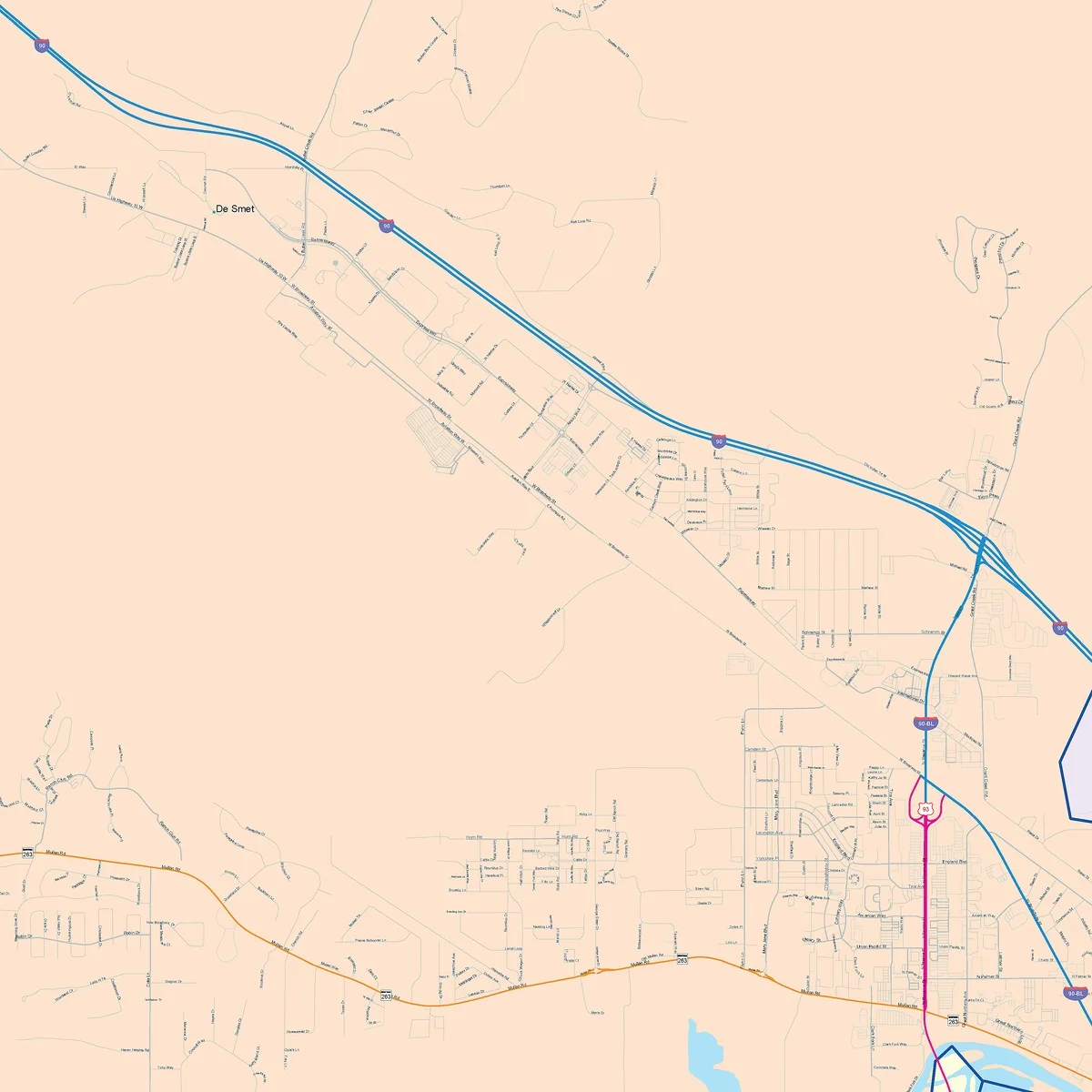 Color Cast Zip Code Style Wall Map of Missoula, MT - Image 3