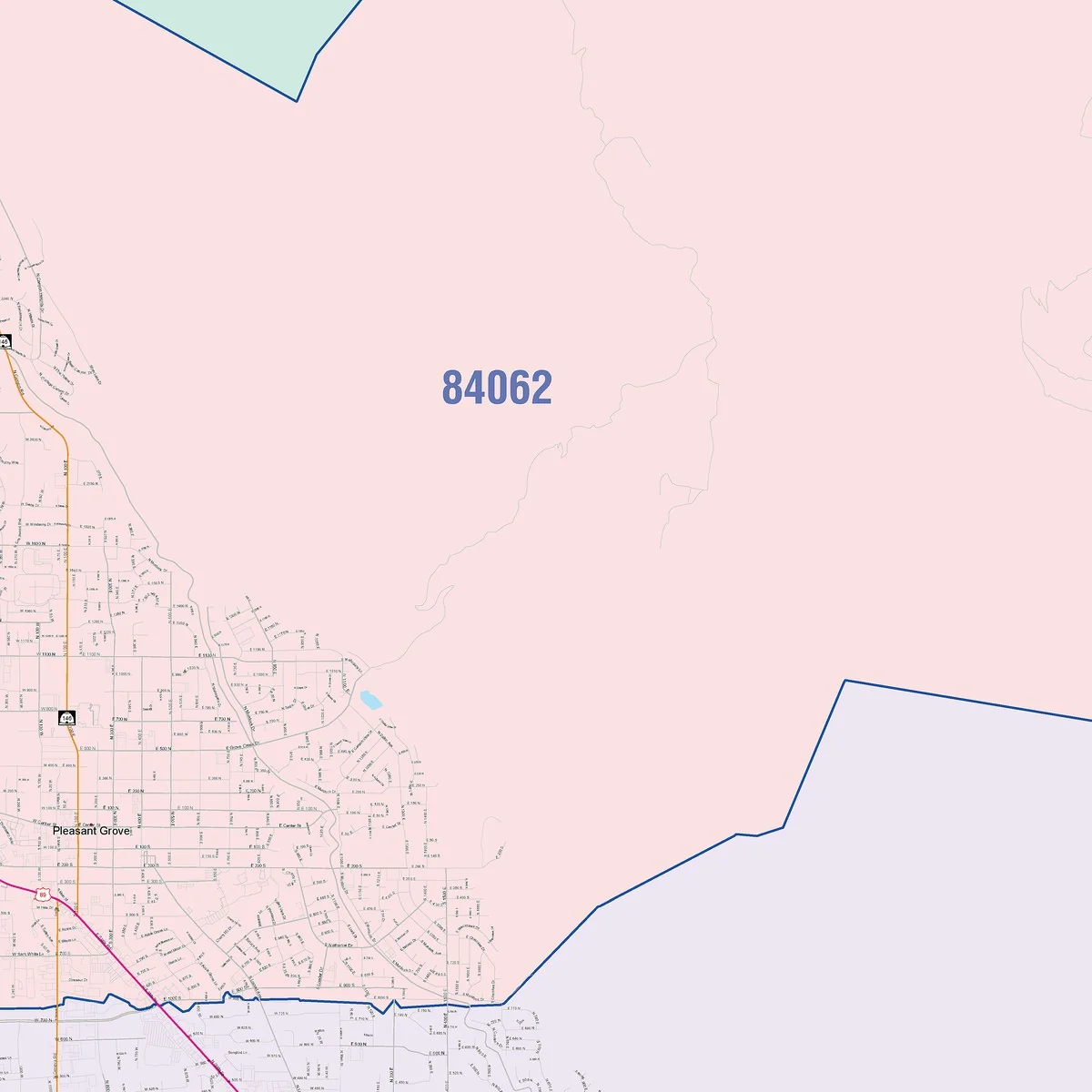 Color Cast Zip Code Style Wall Map of Orem, UT - Image 4