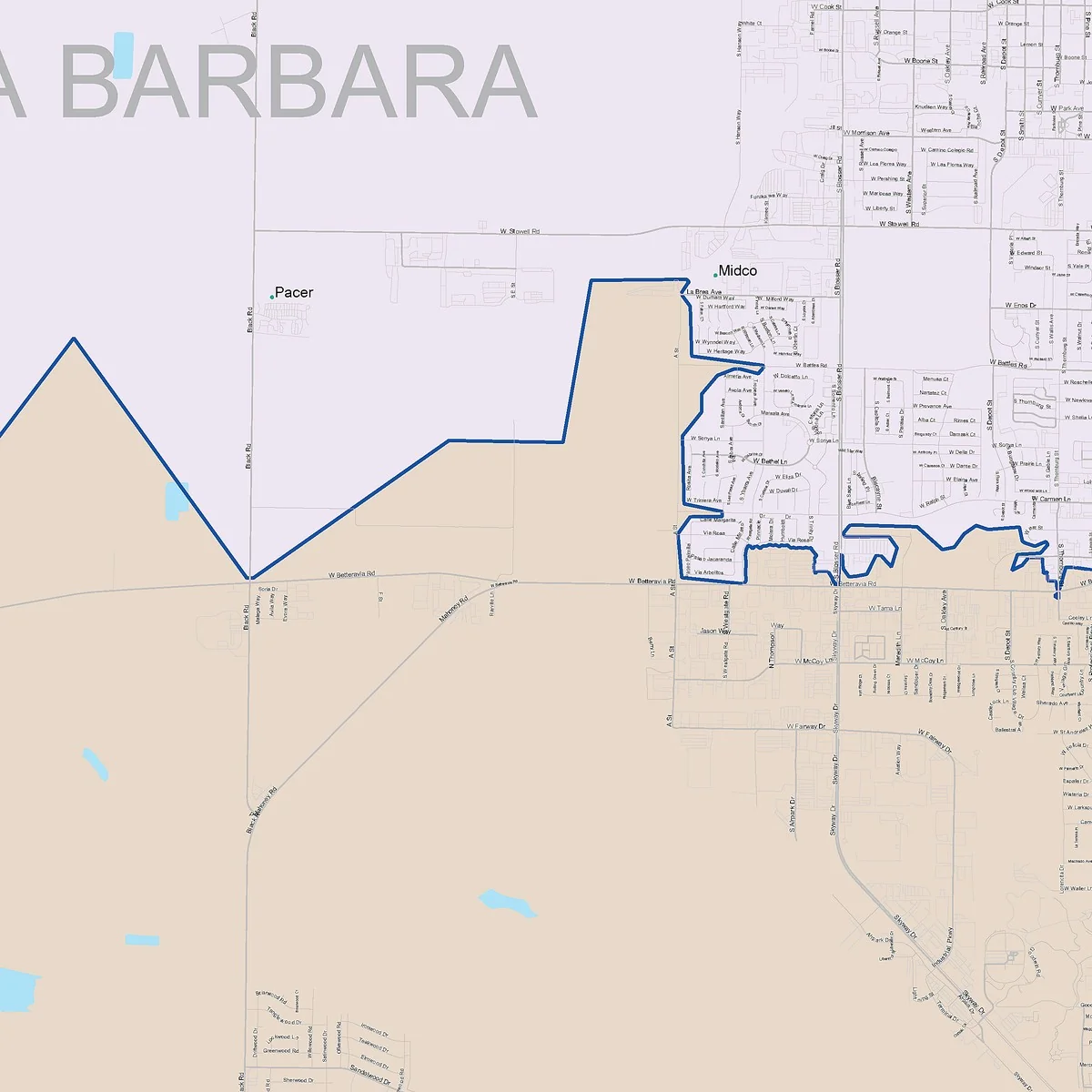 Color Cast Zip Code Style Wall Map of Santa Maria, CA - Image 2