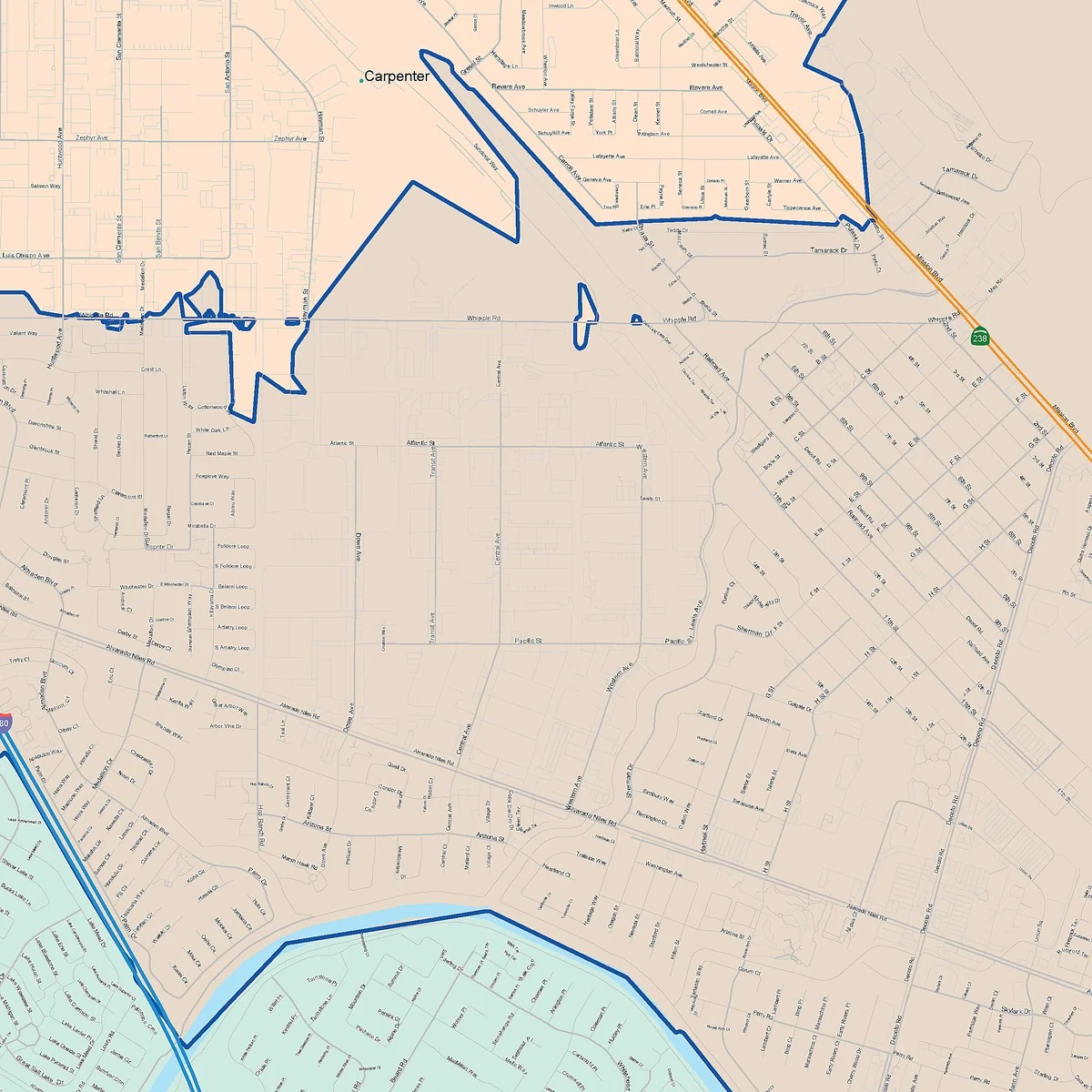 Color Cast Zip Code Style Wall Map of Union City, CA - Image 2