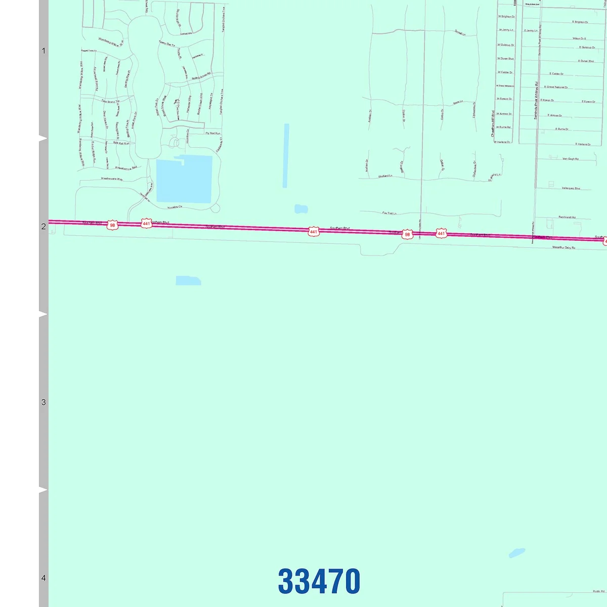 Color Cast Zip Code Style Wall Map of Wellington, FL - Image 3