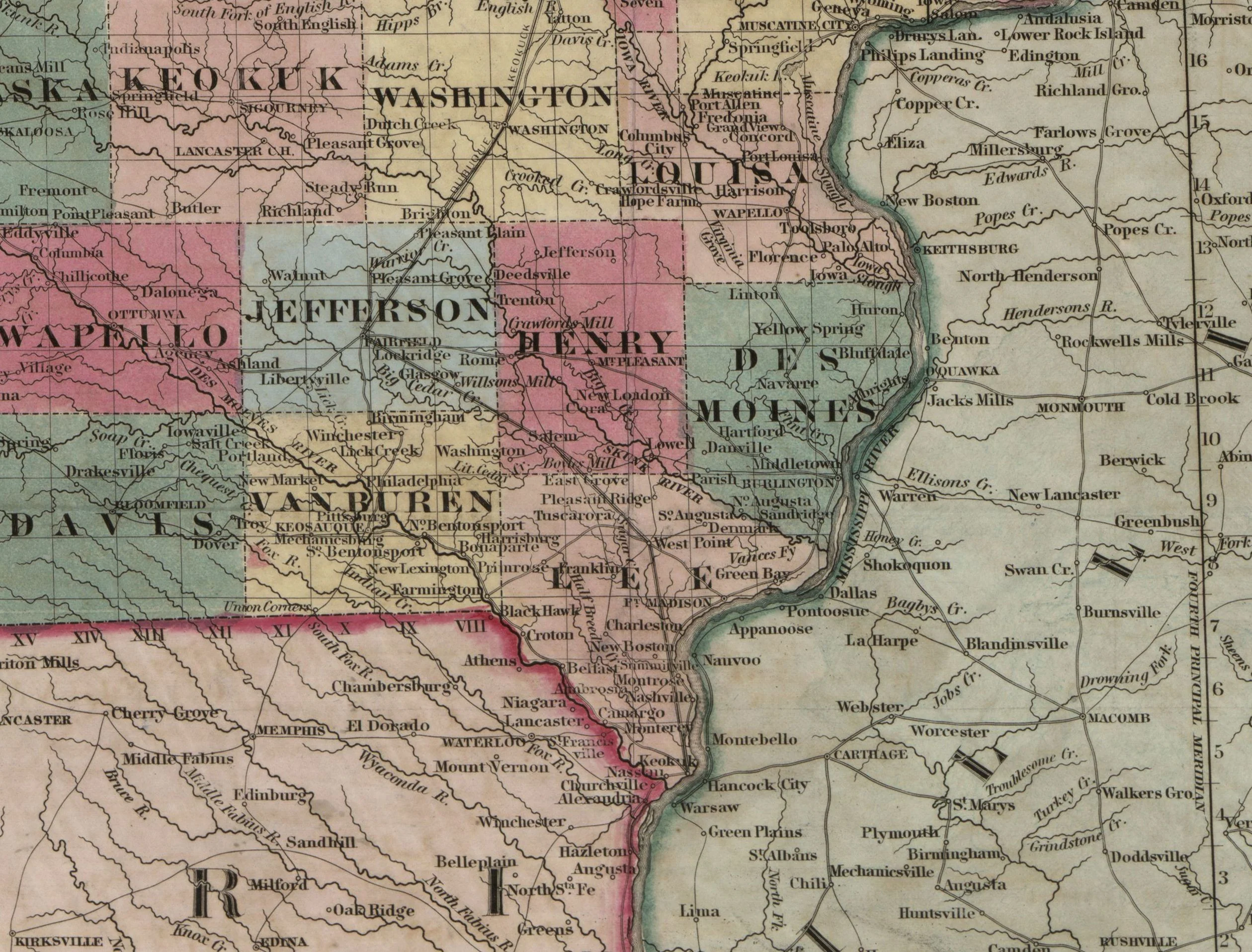 Colton's Township Map of the State of Iowa, 1851 - Image 3