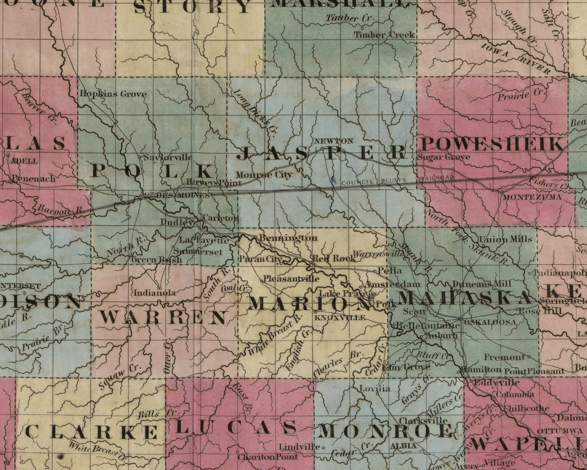 Colton's Township Map of the State of Iowa, 1851 - Image 5