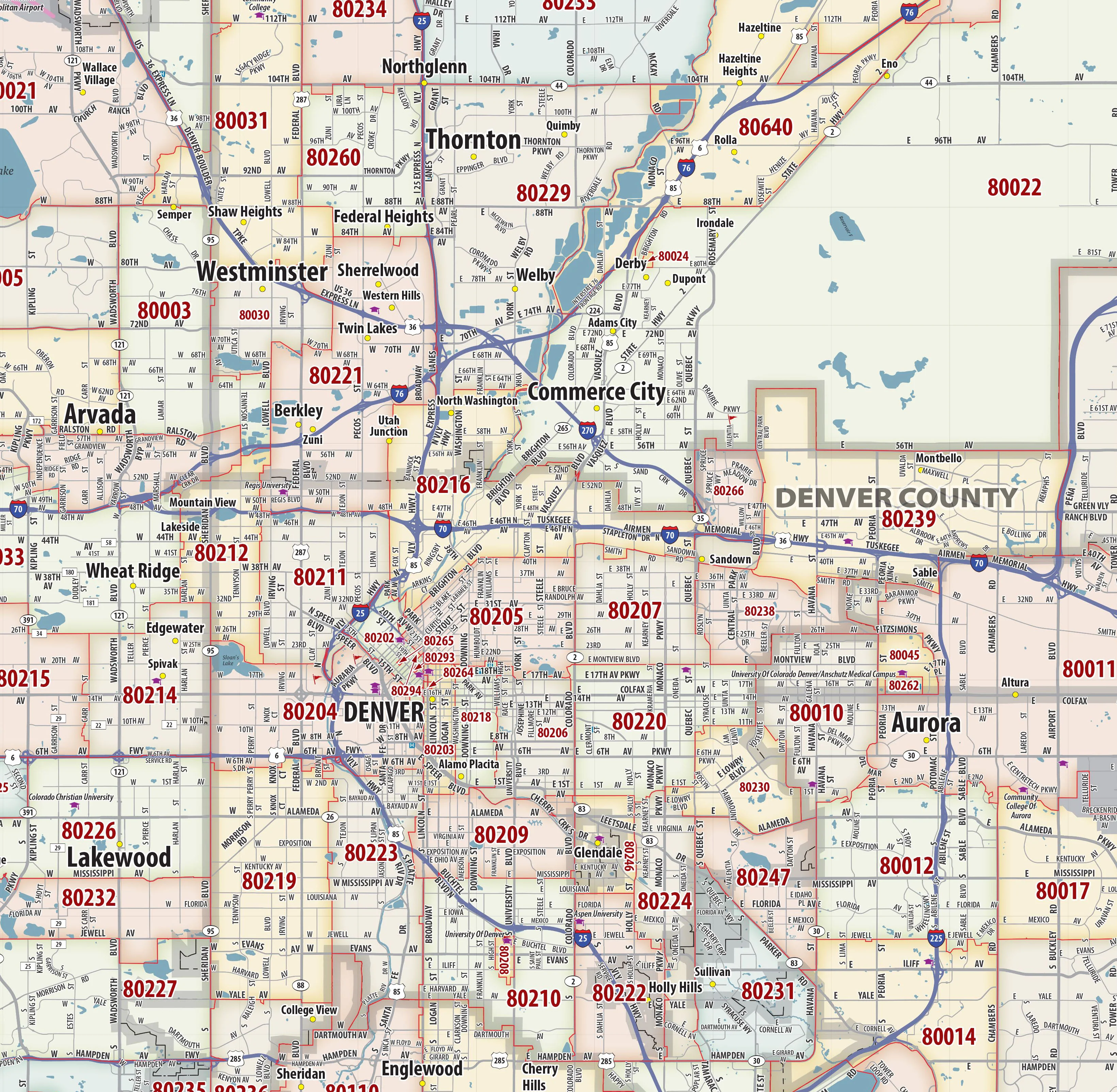 Denver Metro Area Zip Code Map - Image 4