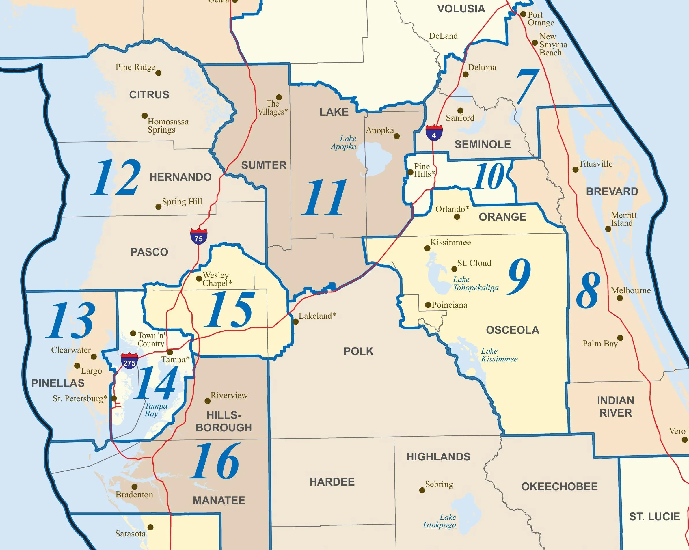 Florida Congressional District Wall Map - Image 2