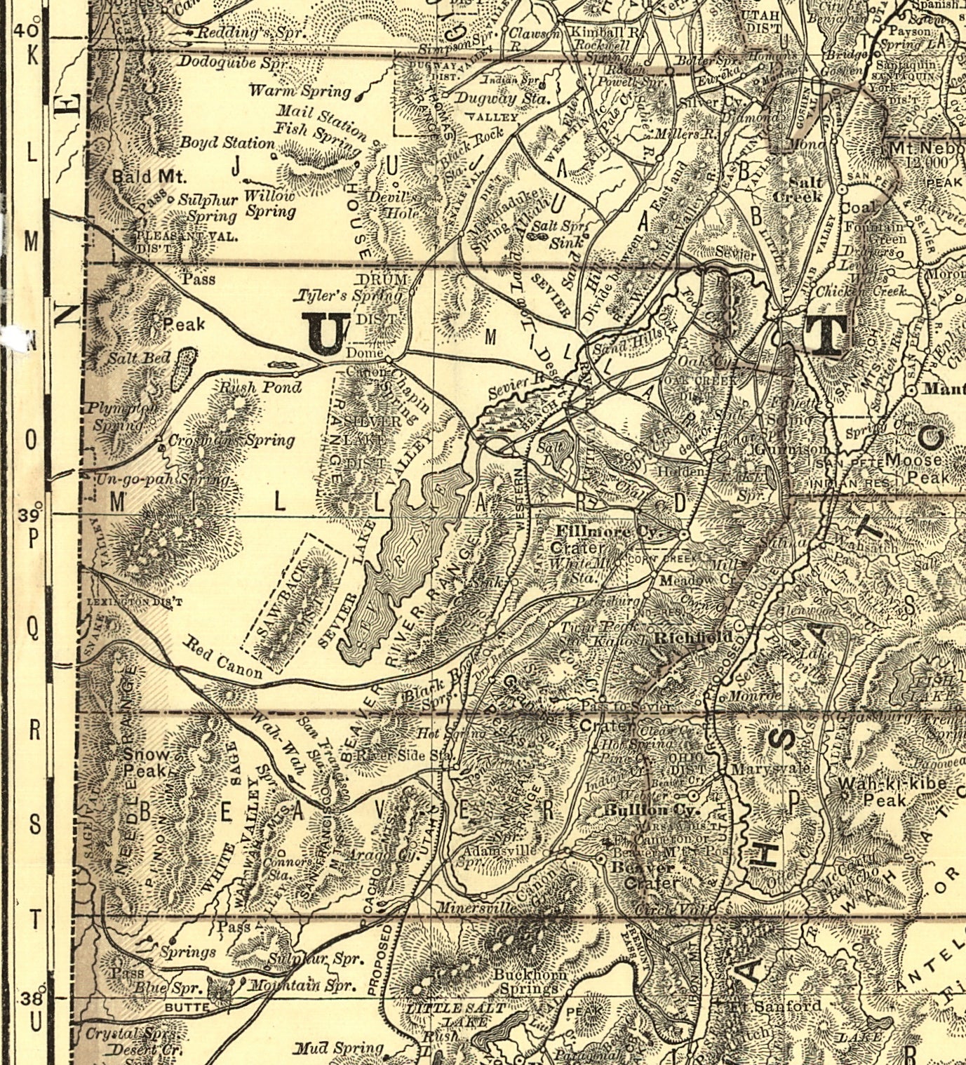 Indexed Map of Utah, 1876 - Image 4