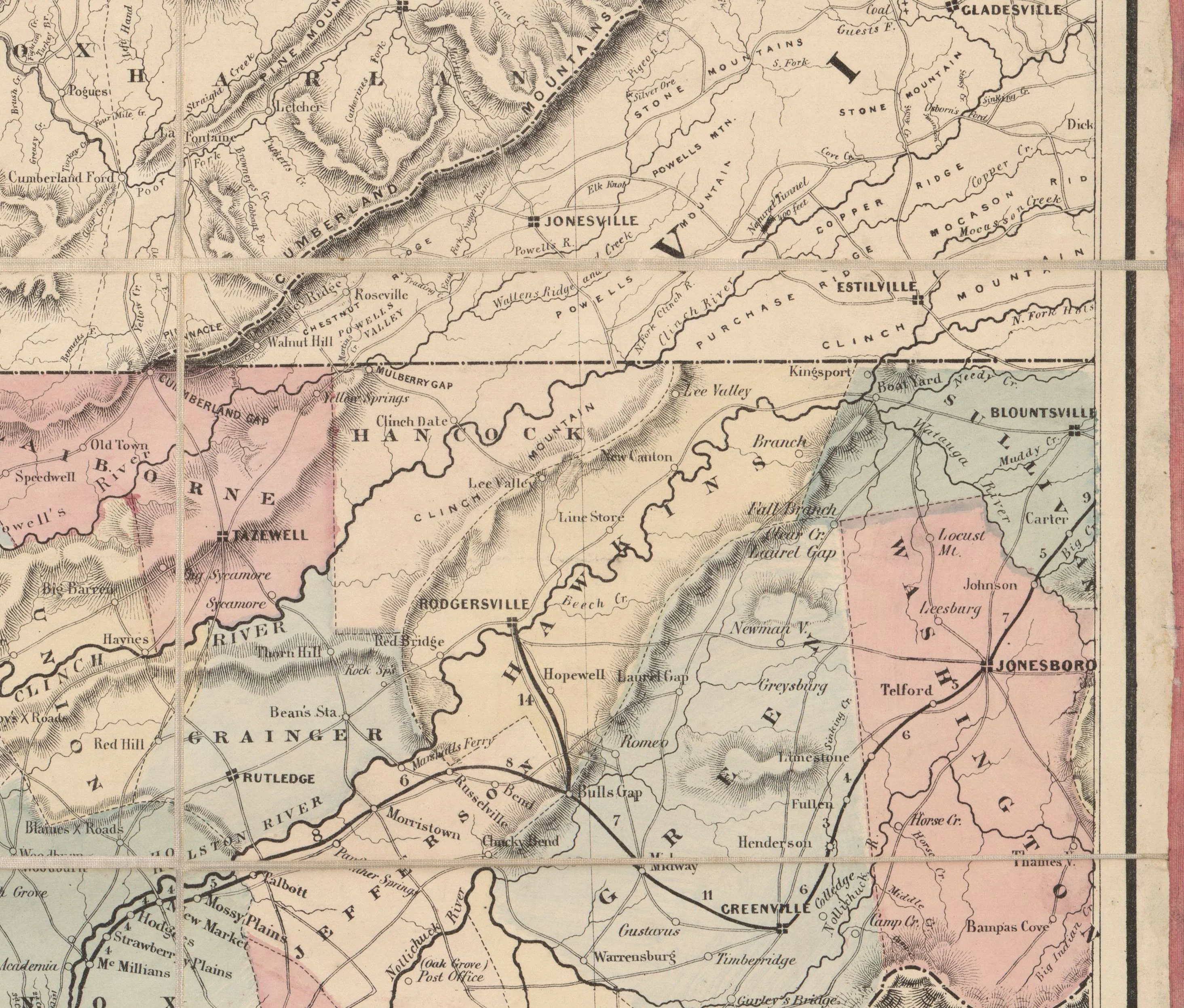 Lloyd's Official Map of the State of Tennessee, 1862 - Image 5