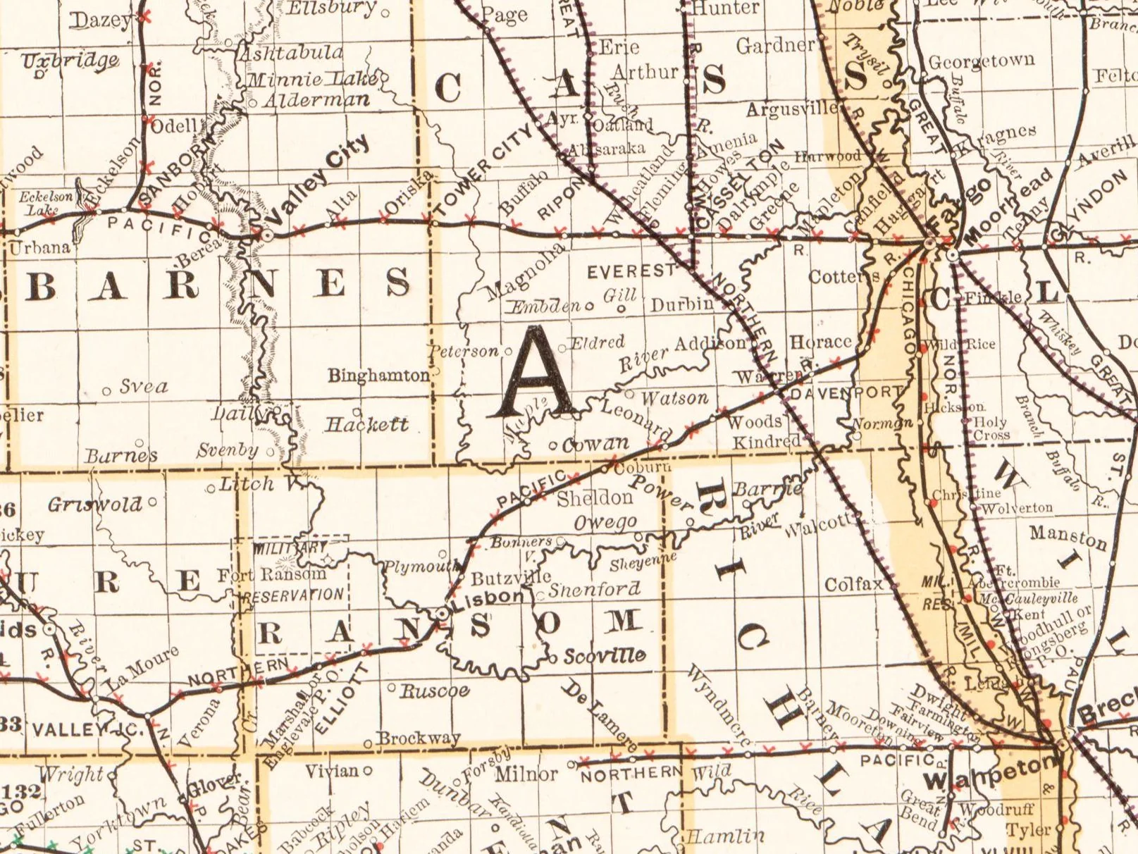 Map of North Dakota, 1891 - Image 4