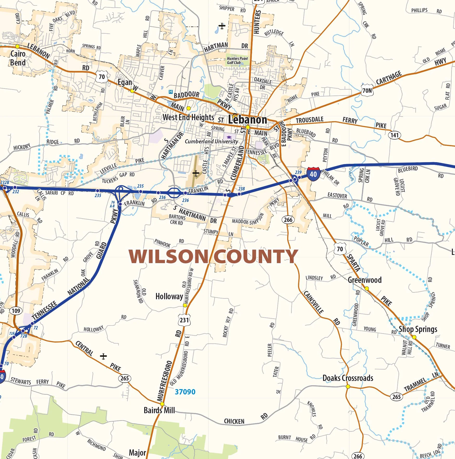Nashville Metro Area Wall Map - Image 3