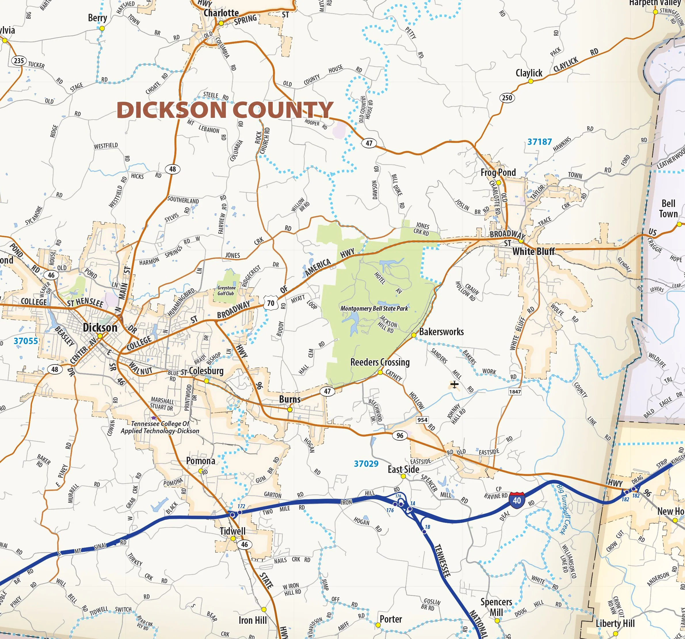 Nashville Metro Area Wall Map - Image 4