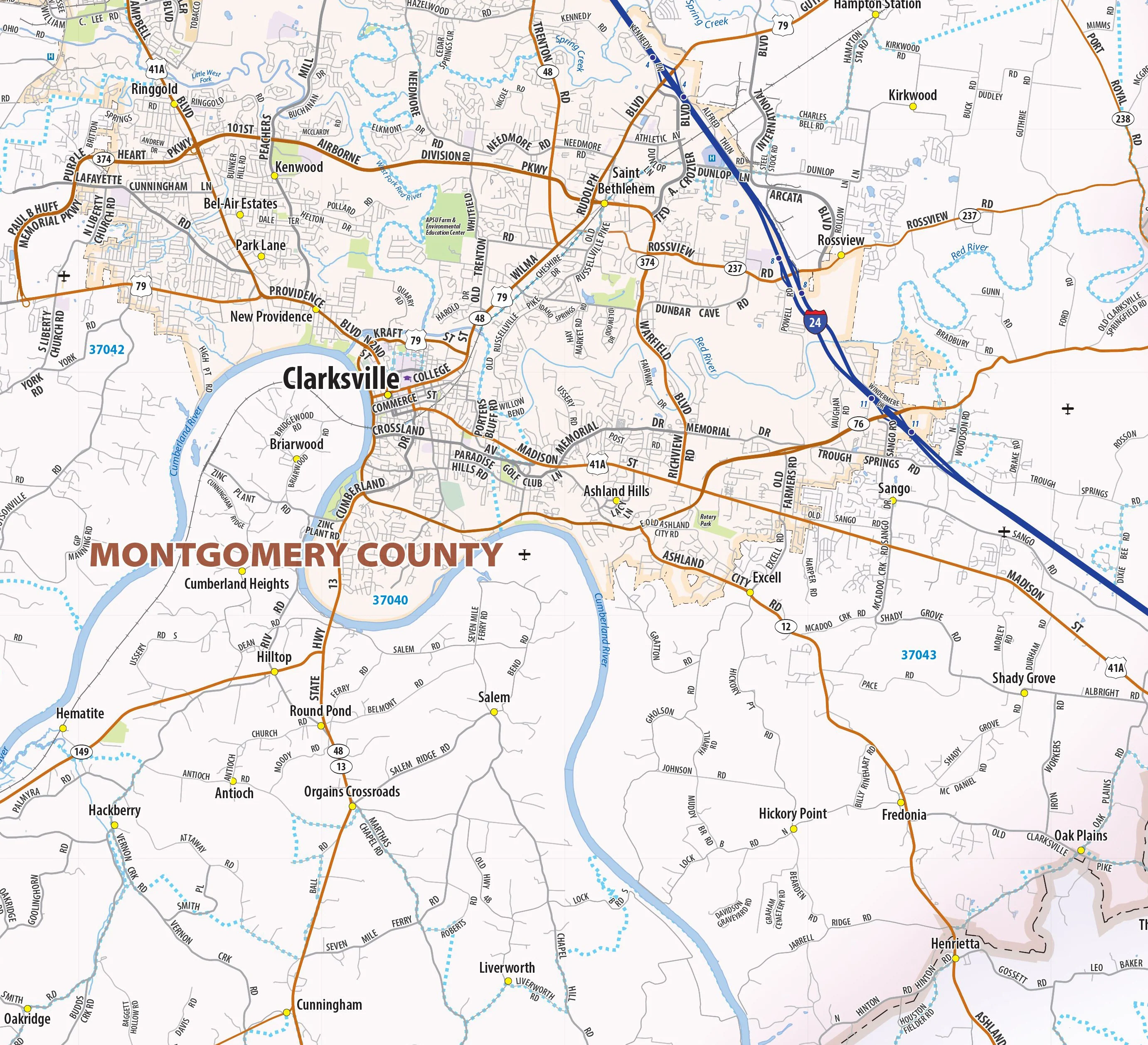 Nashville Metro Area Wall Map - Image 6