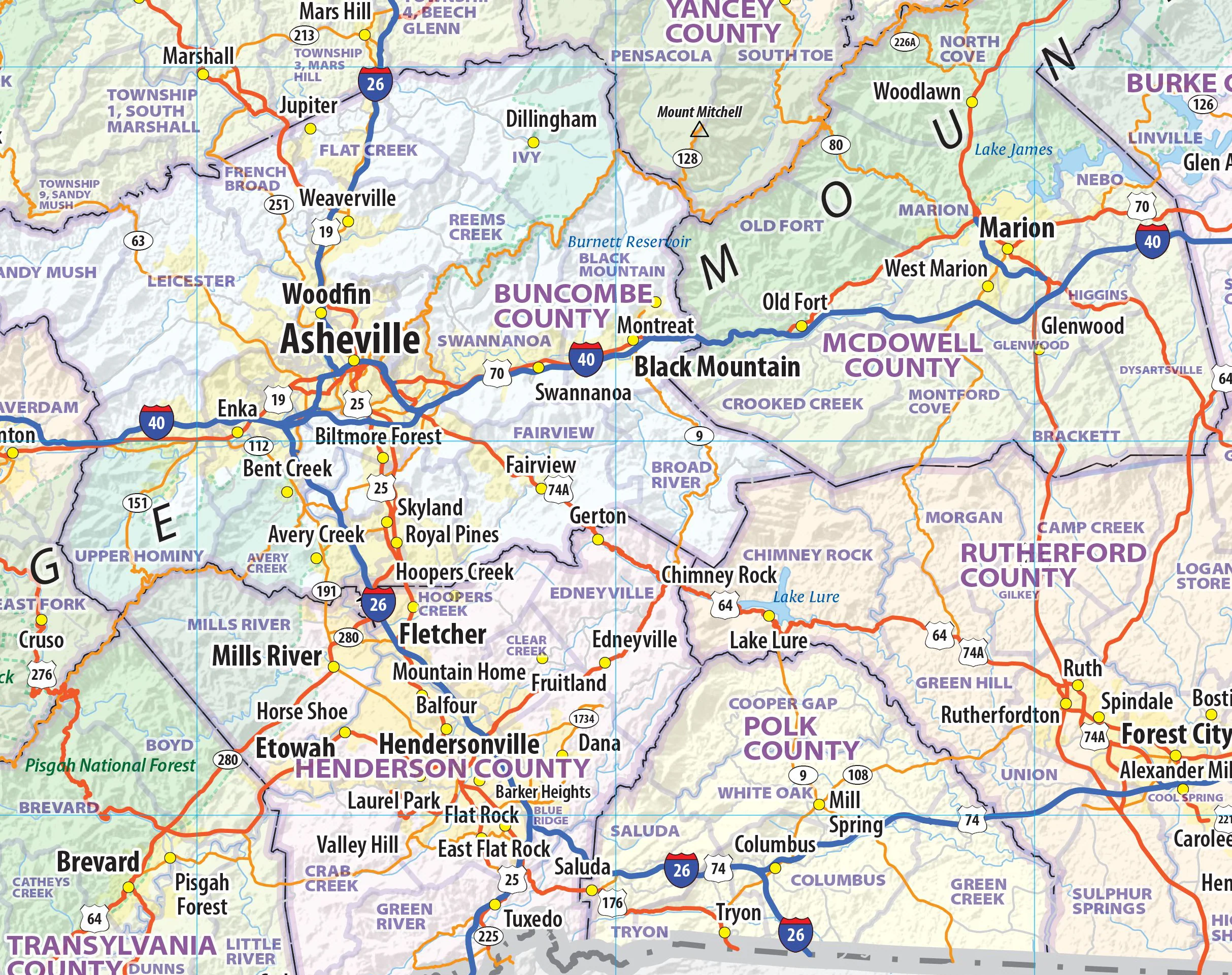 North Carolina State Wall Map - Image 5